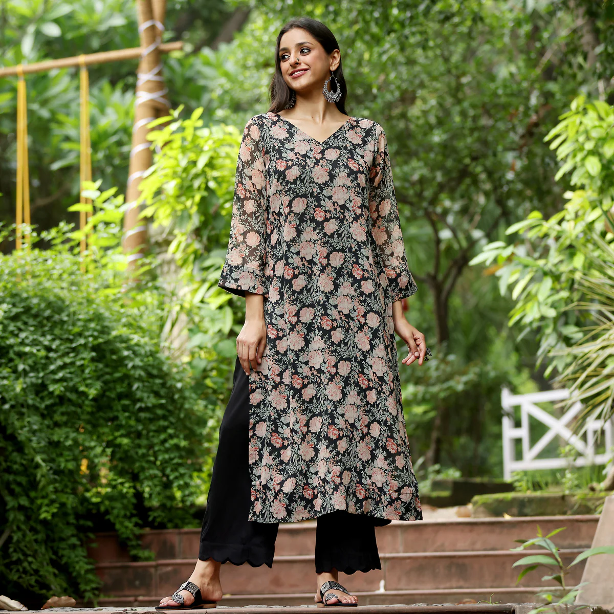 Faza straight Georgette Kurta - Image 2