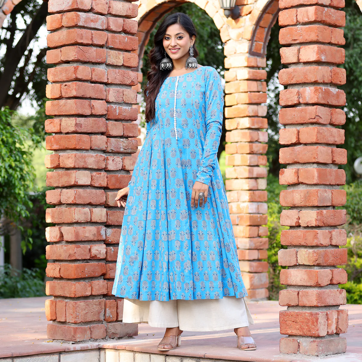 Gajgamni Gher Cotton Printed Kurta - Image 4