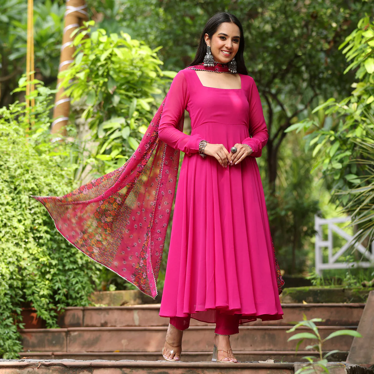 Navari Pink Georgette Set - Image 2