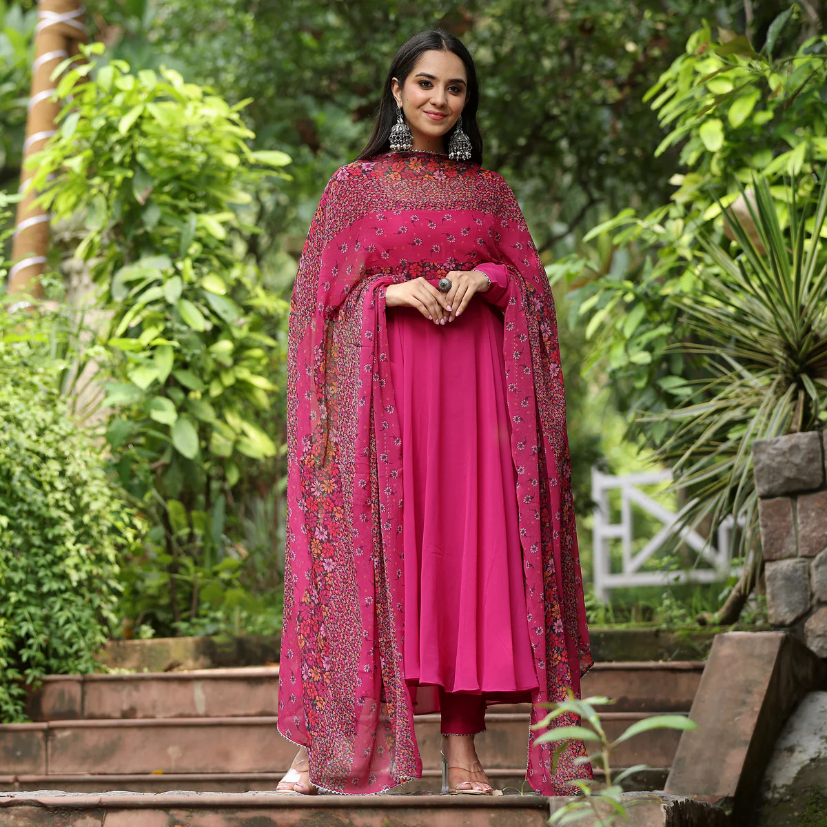 Navari Pink Georgette Set - Image 3