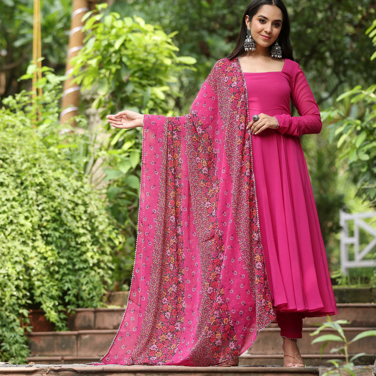 Navari Pink Georgette Set - Image 4