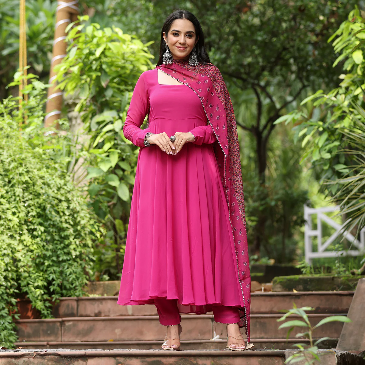 Navari Pink Georgette Set - Image 5