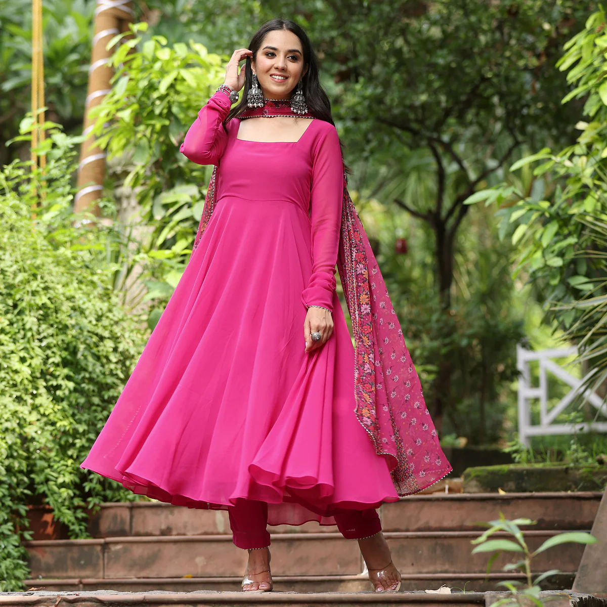 Navari Pink Georgette Set - Image 6