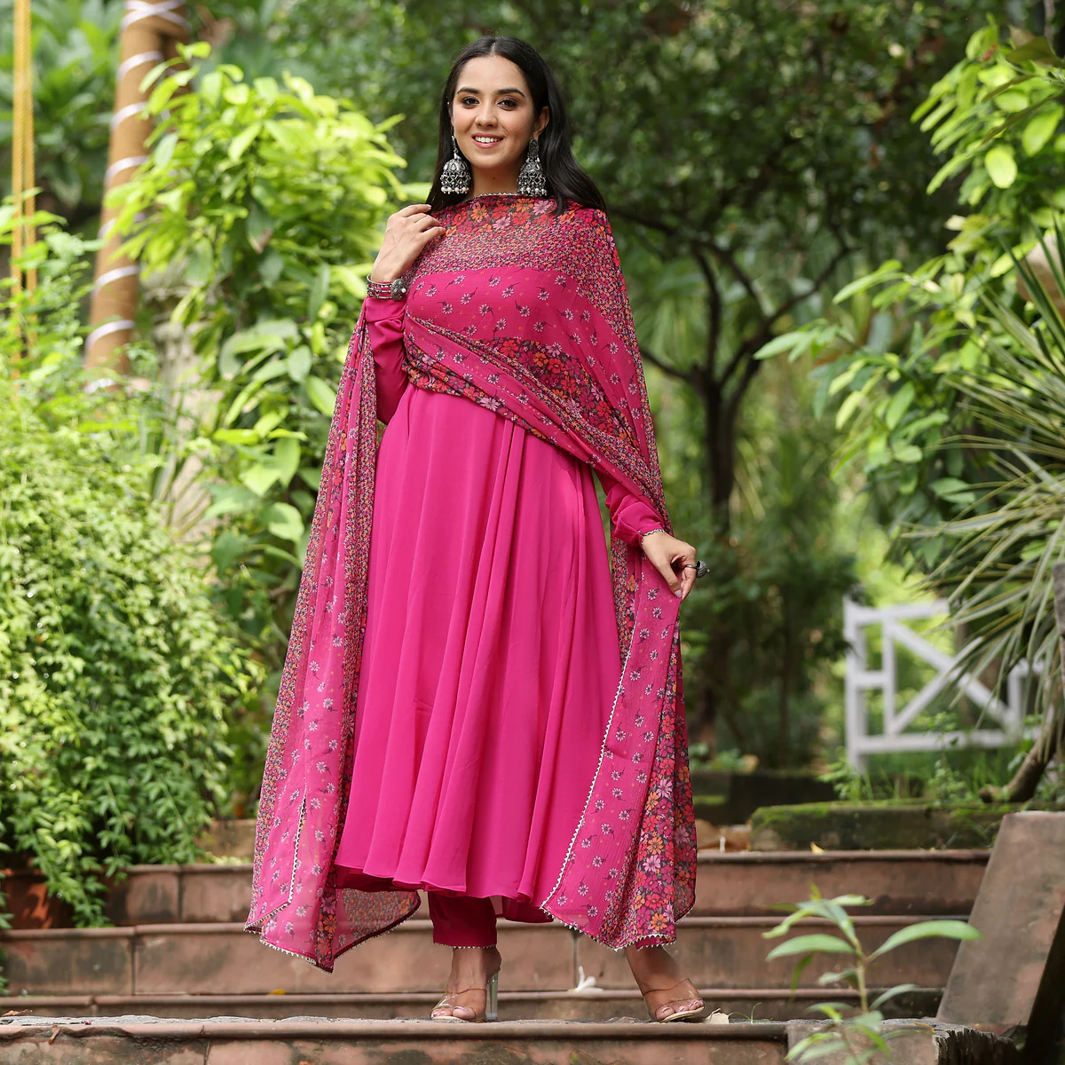 Navari Pink Georgette Set - Image 7