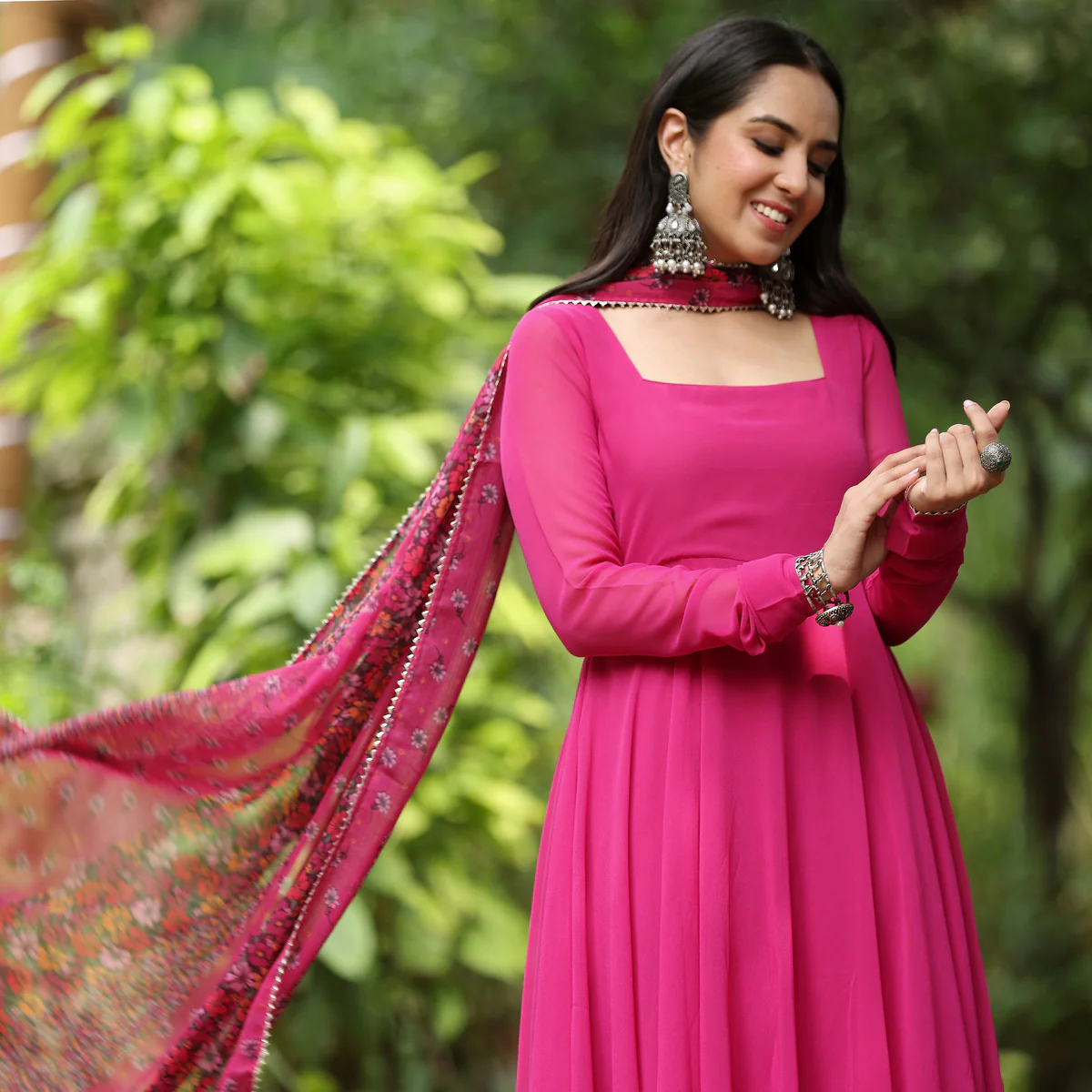Navari Pink Georgette Set - Image 8