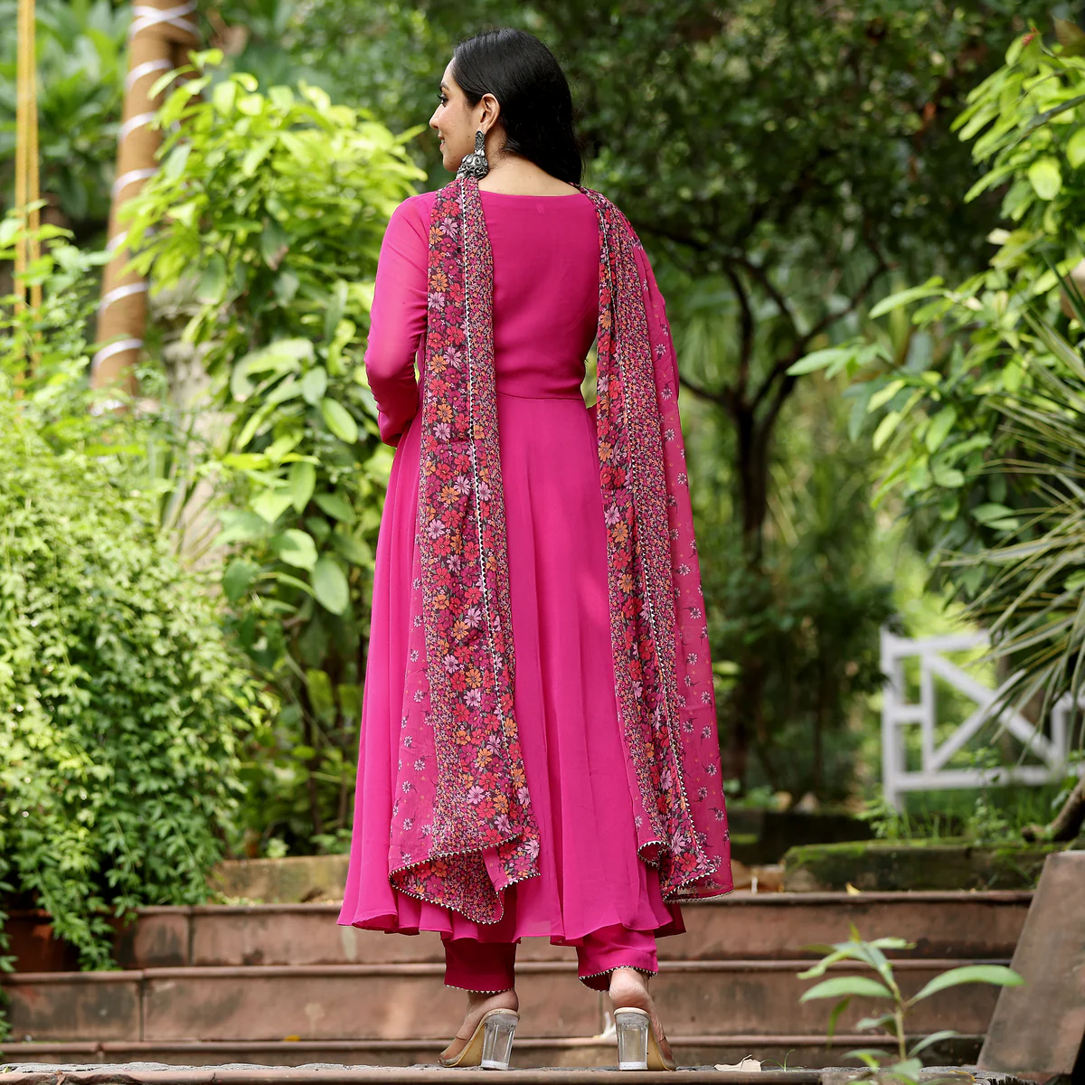 Navari Pink Georgette Set - Image 9