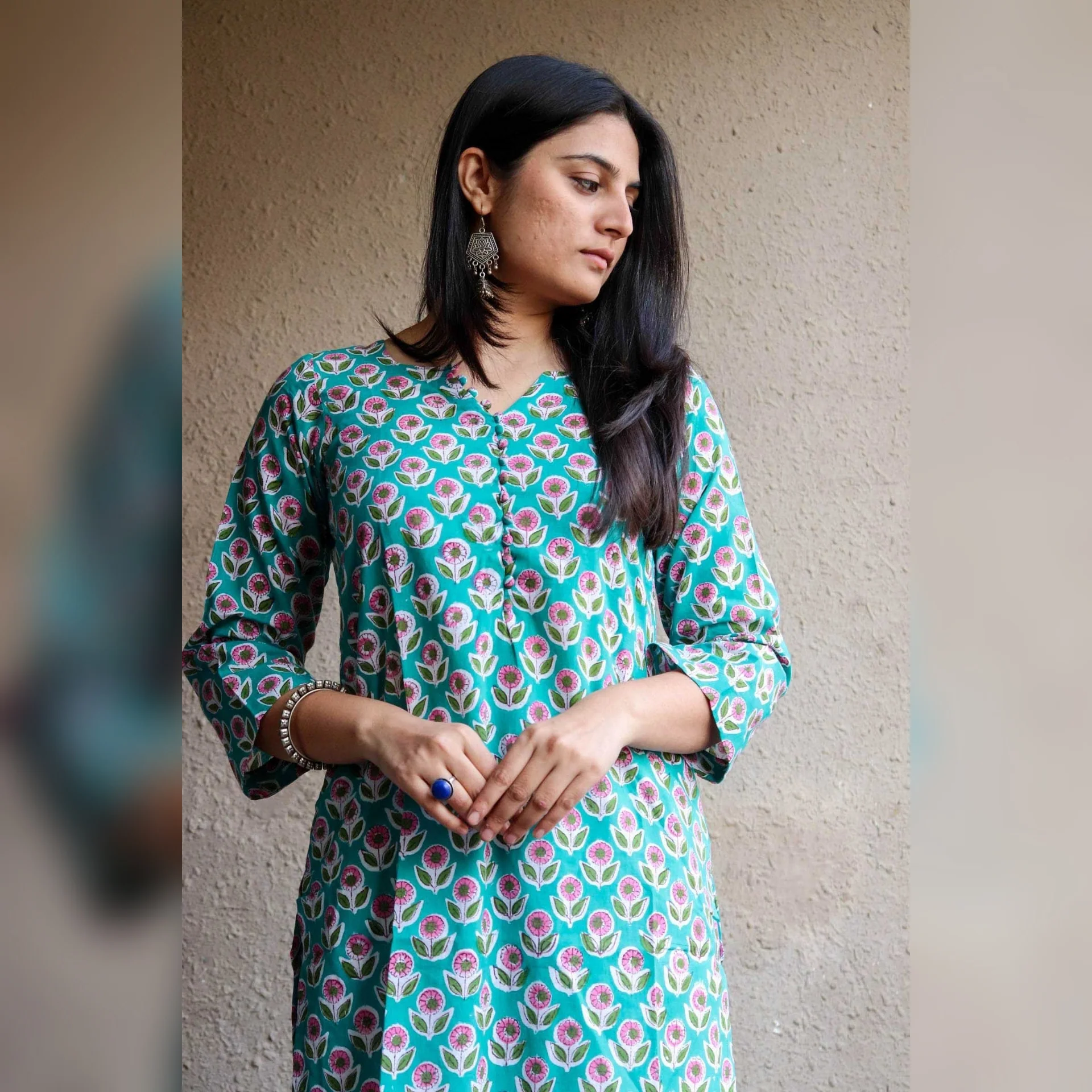 Gulsana Straigth Block Print Kurta - Image 5
