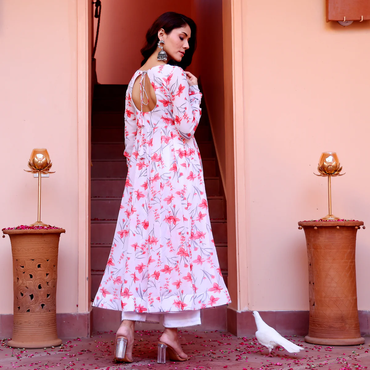 Sofia Flare White Georgette Kurta - Image 8