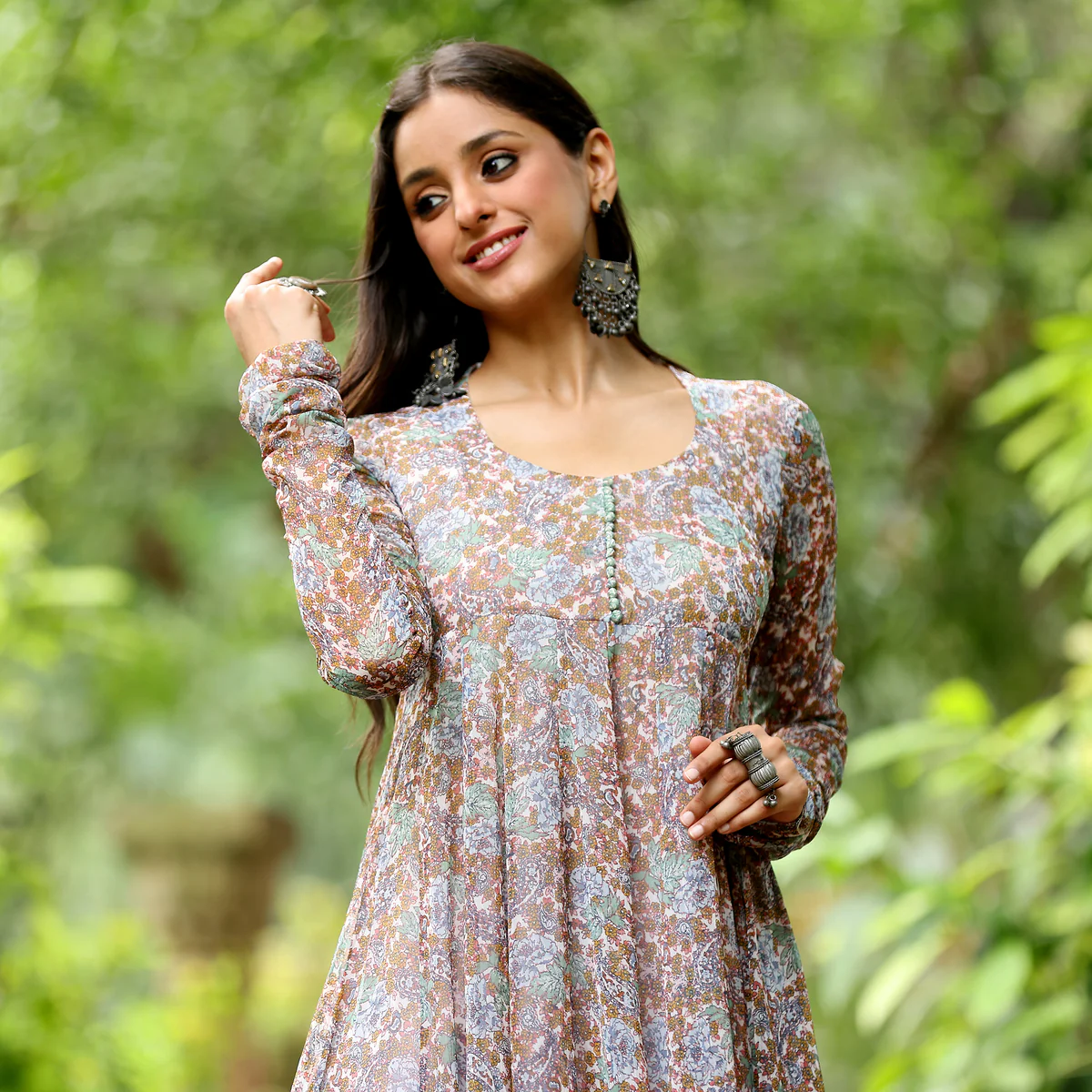 Irya Floral Gerogette Kurta - Image 5