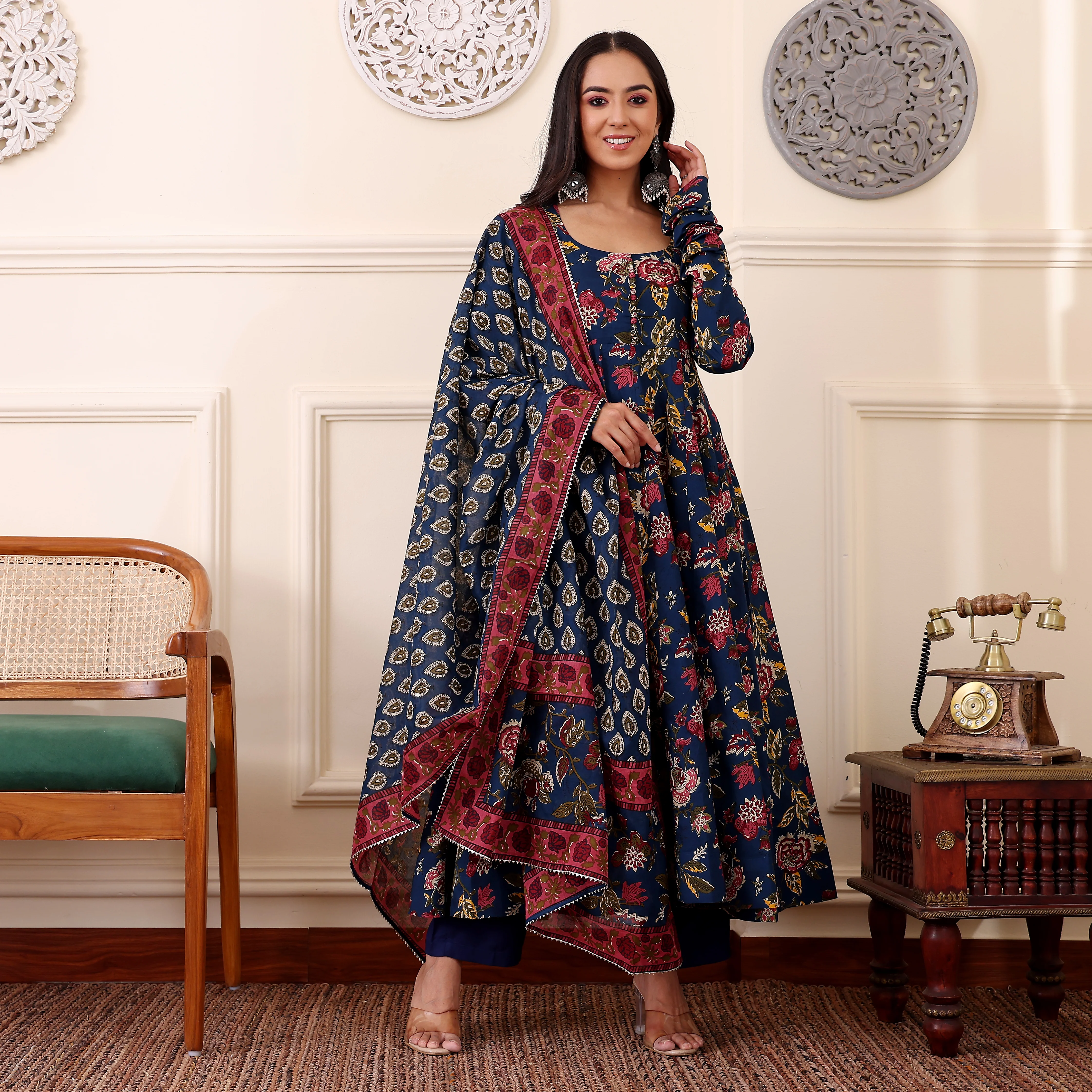 Jamini Cotton Kalidaar Set - Image 3