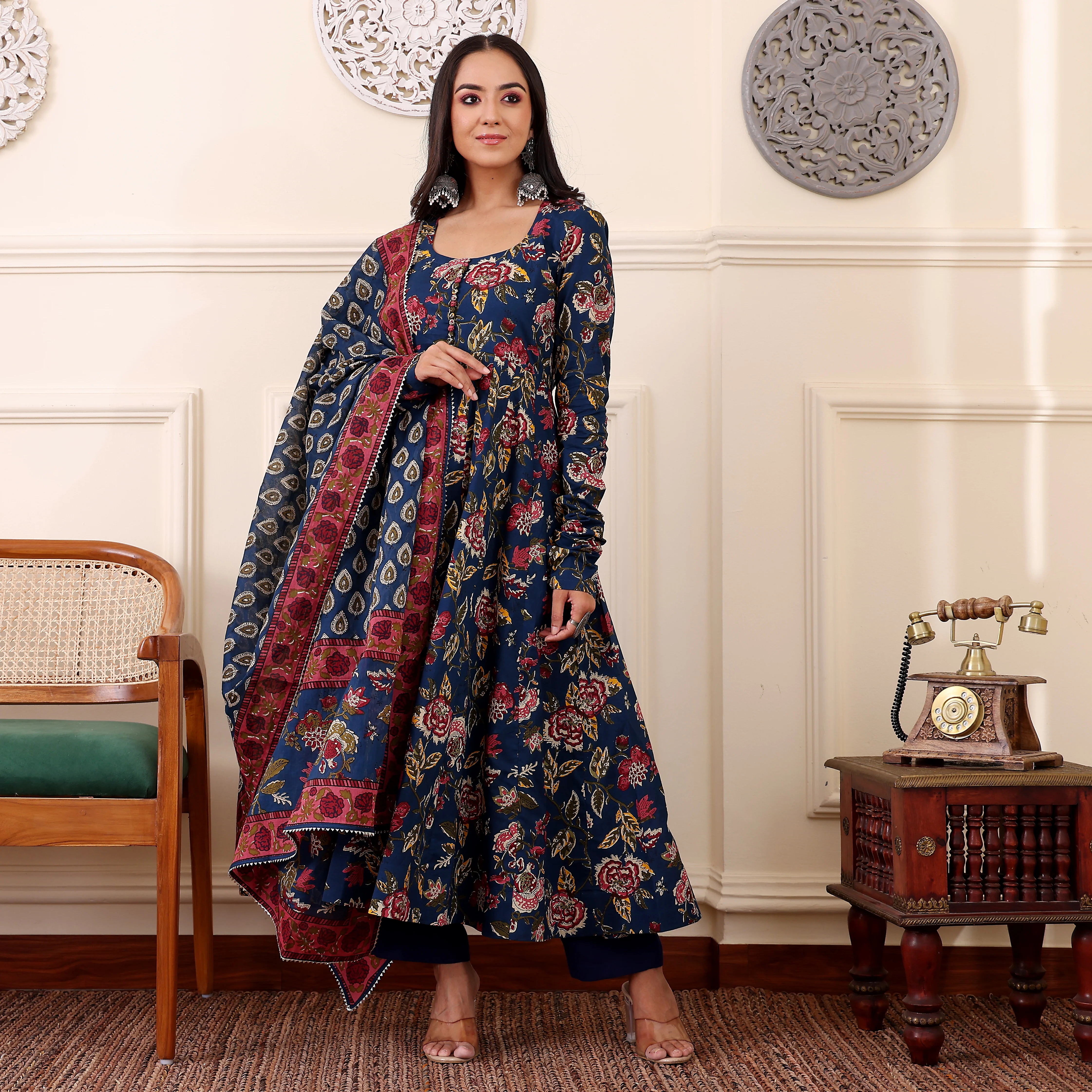 Jamini Cotton Kalidaar Set - Image 4