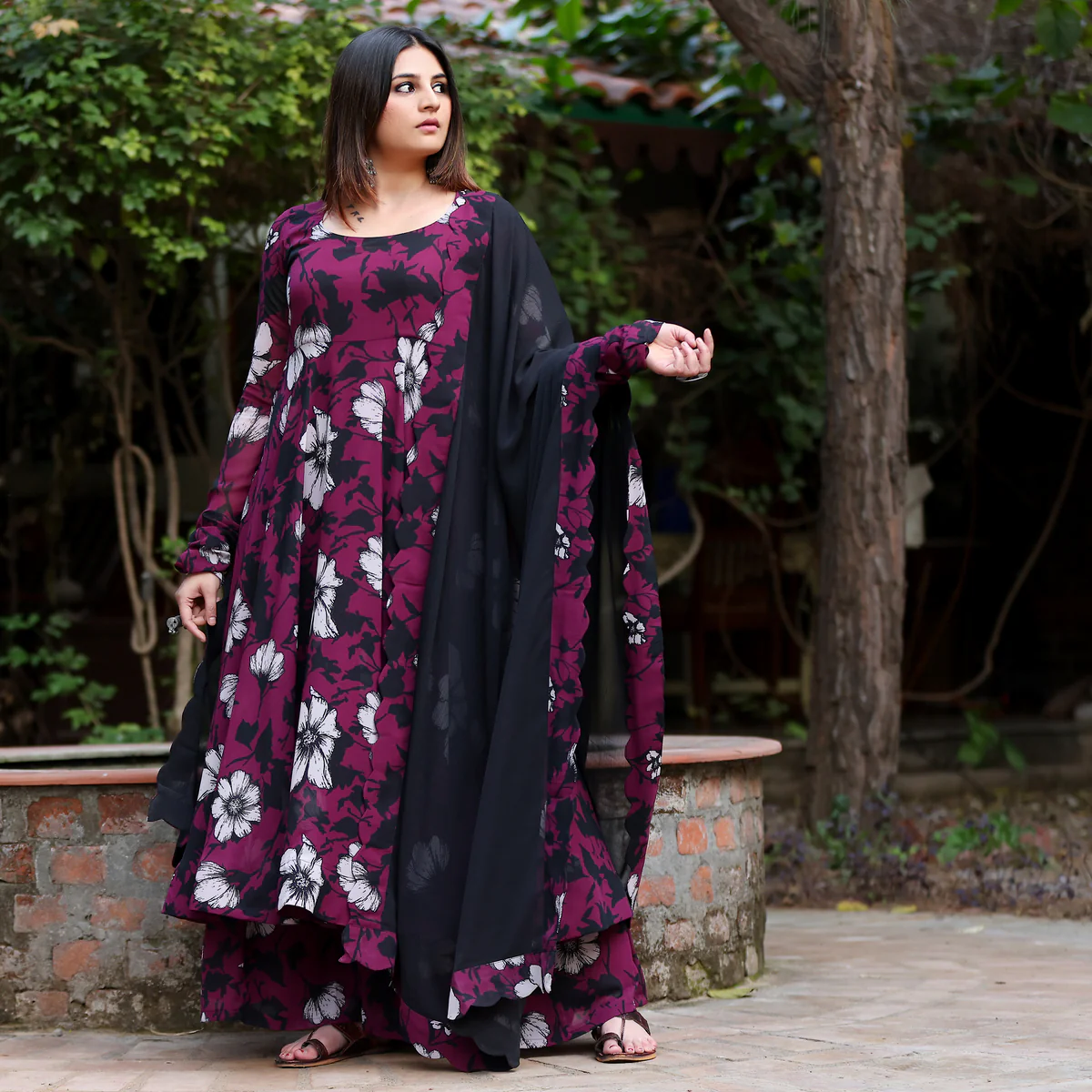 Kadambari Georgette Gher set - Image 10