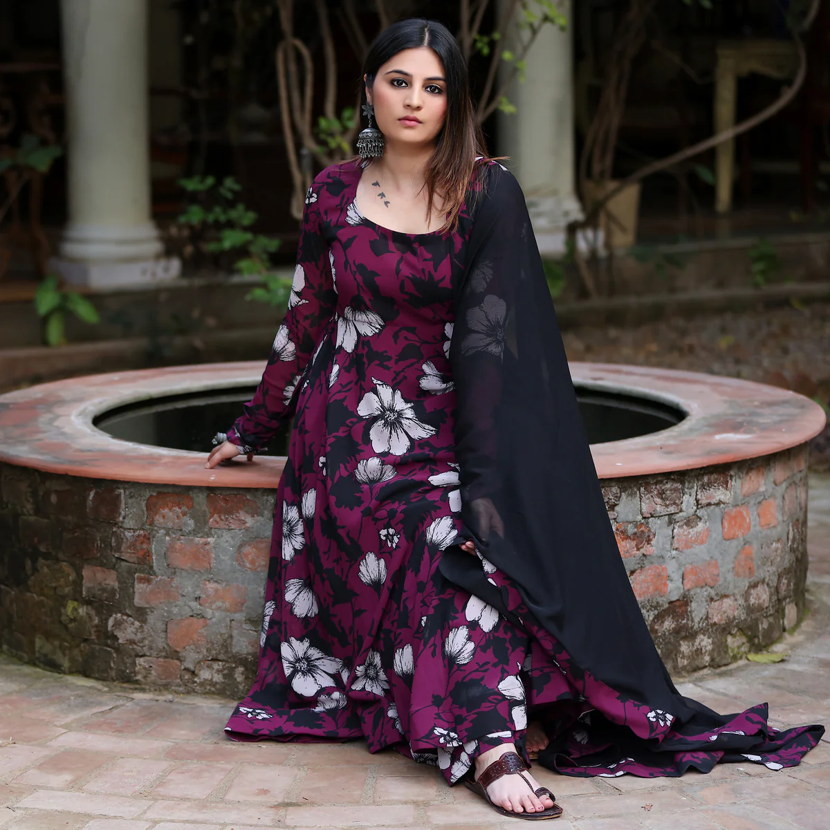 Kadambari Georgette Gher set - Image 11