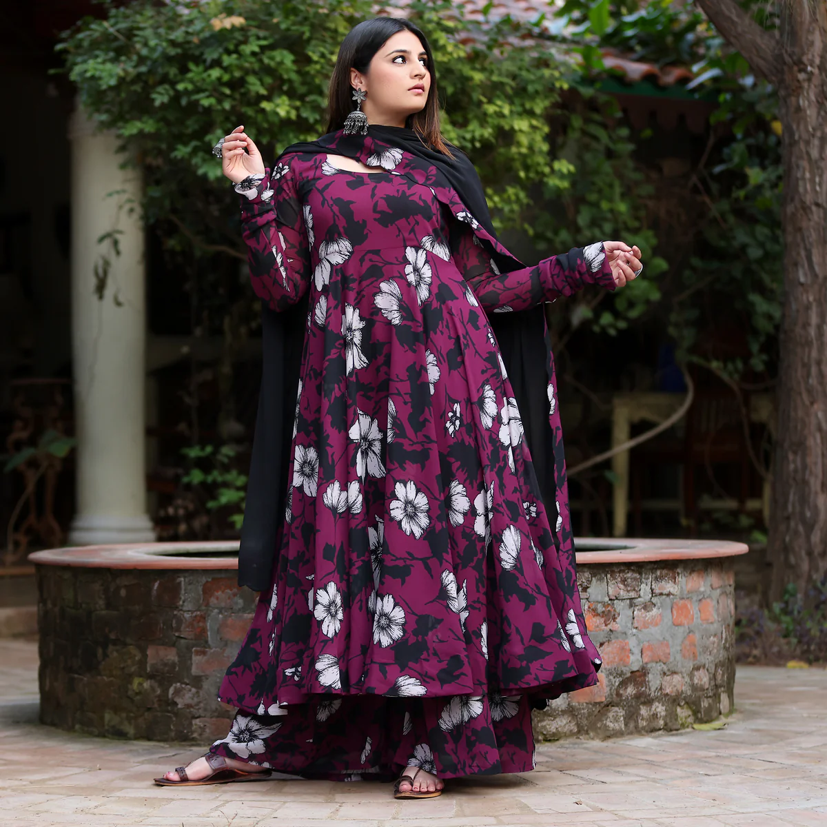 Kadambari Georgette Gher set - Image 3