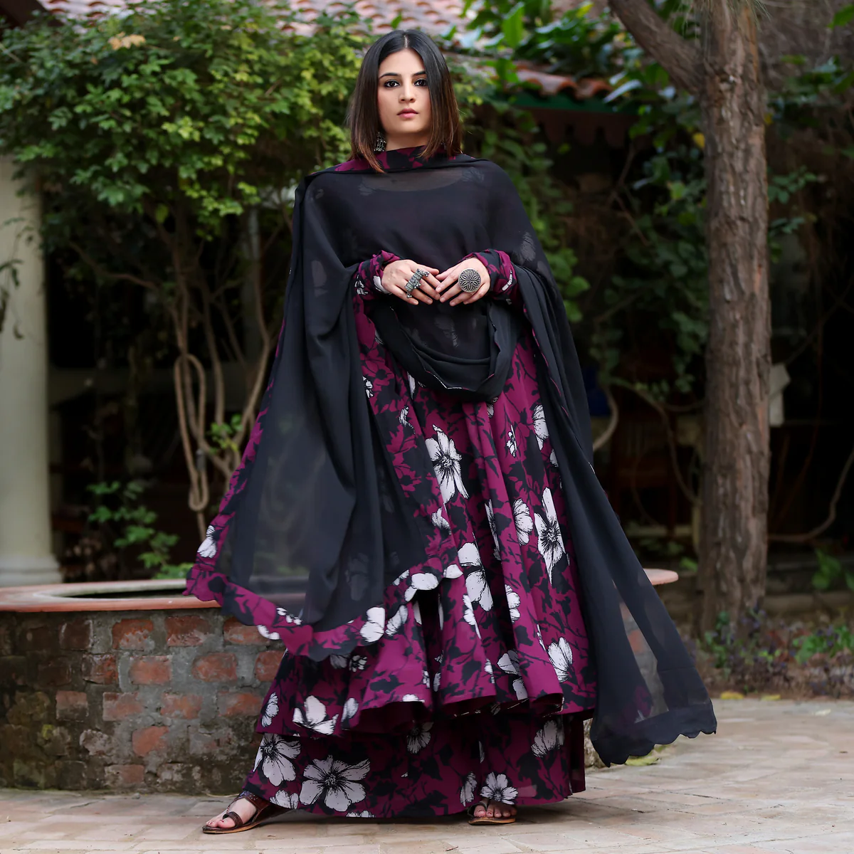 Kadambari Georgette Gher set - Image 4