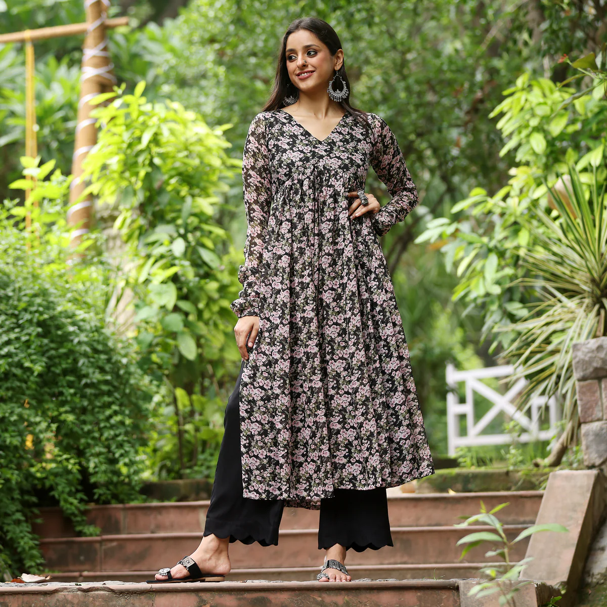 Karuni Floral Georgette Kurta - Image 10