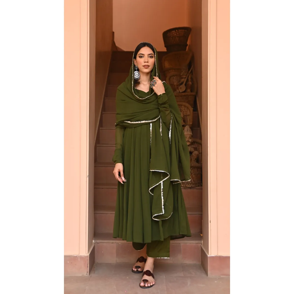 Kasturi Georgette Gher Set - Image 2