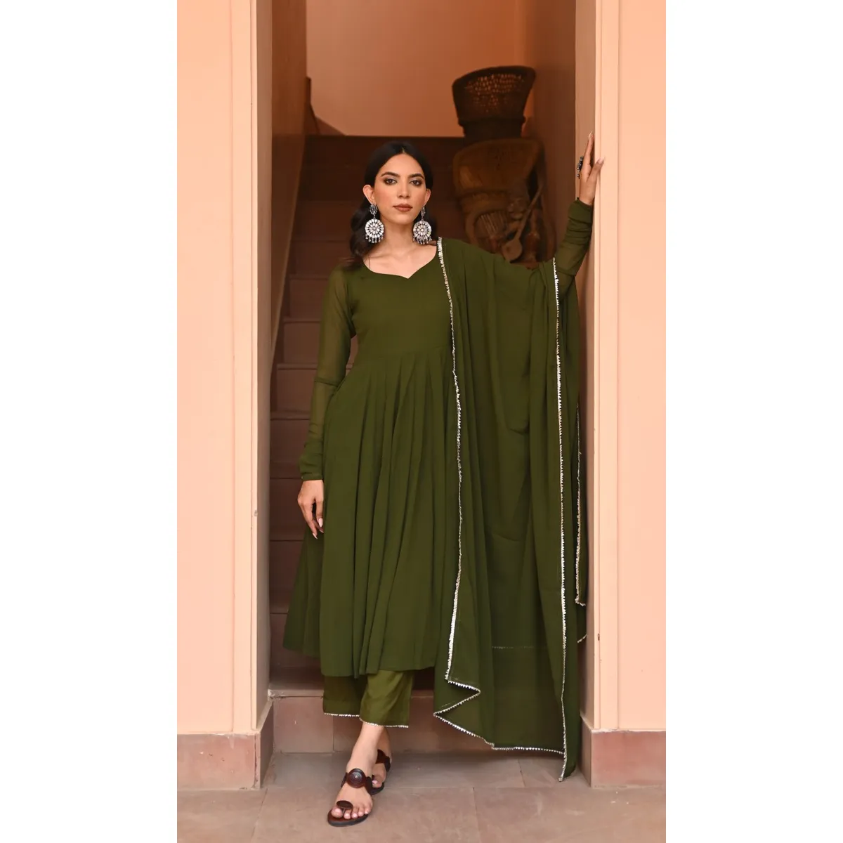 Kasturi Georgette Gher Set - Image 4