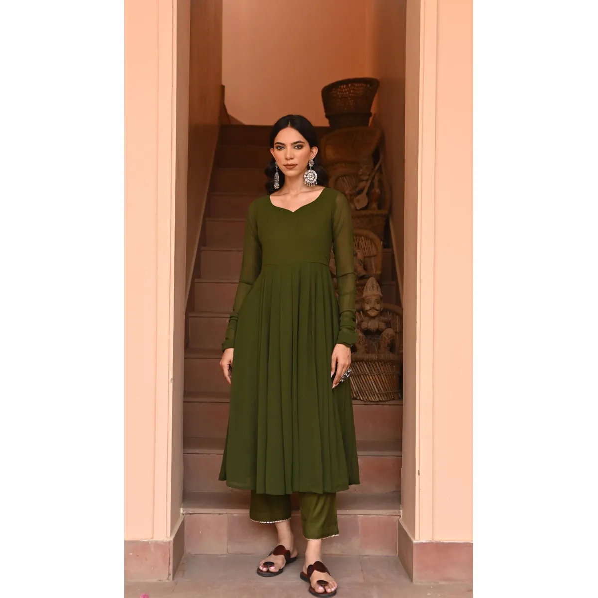 Kasturi Georgette Gher Set - Image 6