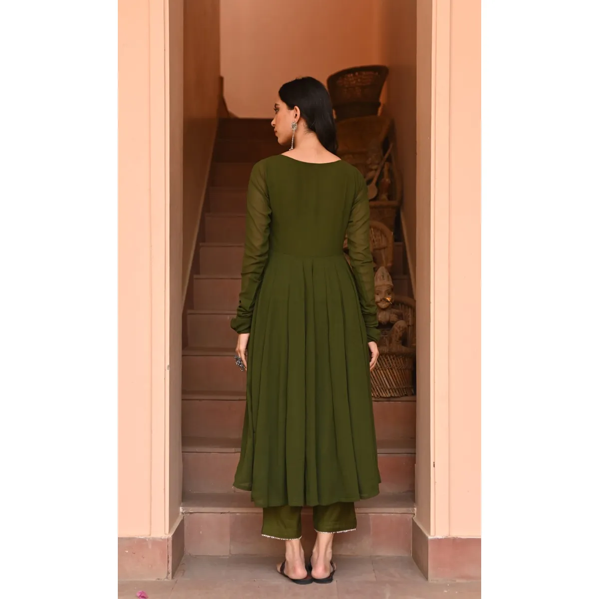 Kasturi Georgette Gher Set - Image 7