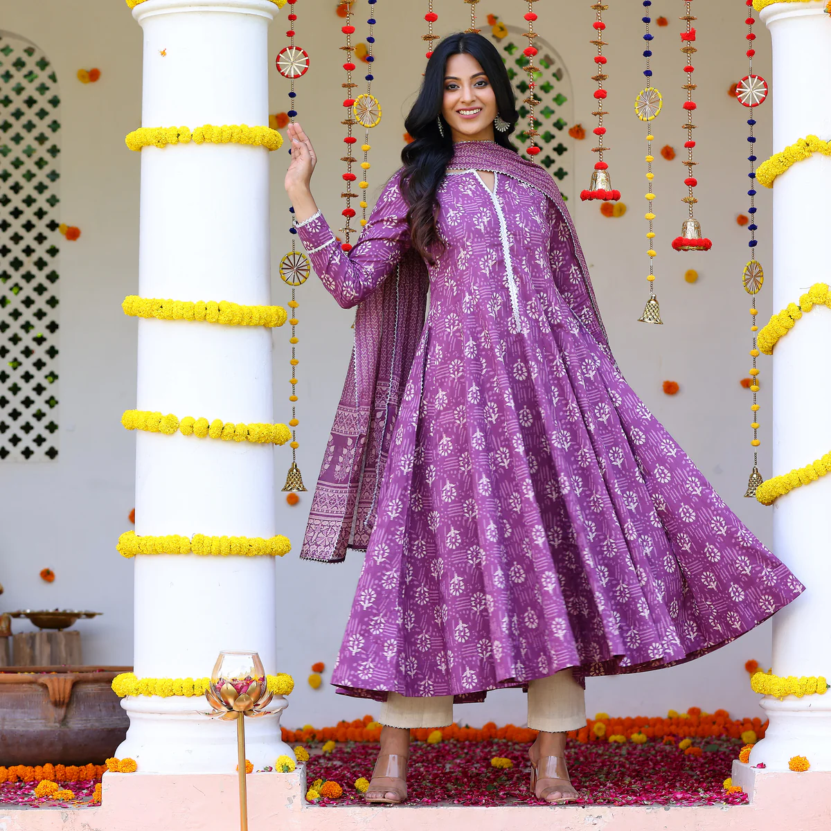 Laila Purple Cotton Set - Image 2