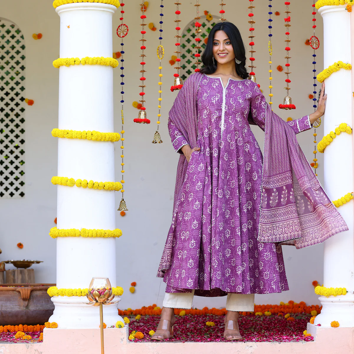 Laila Purple Cotton Set - Image 3