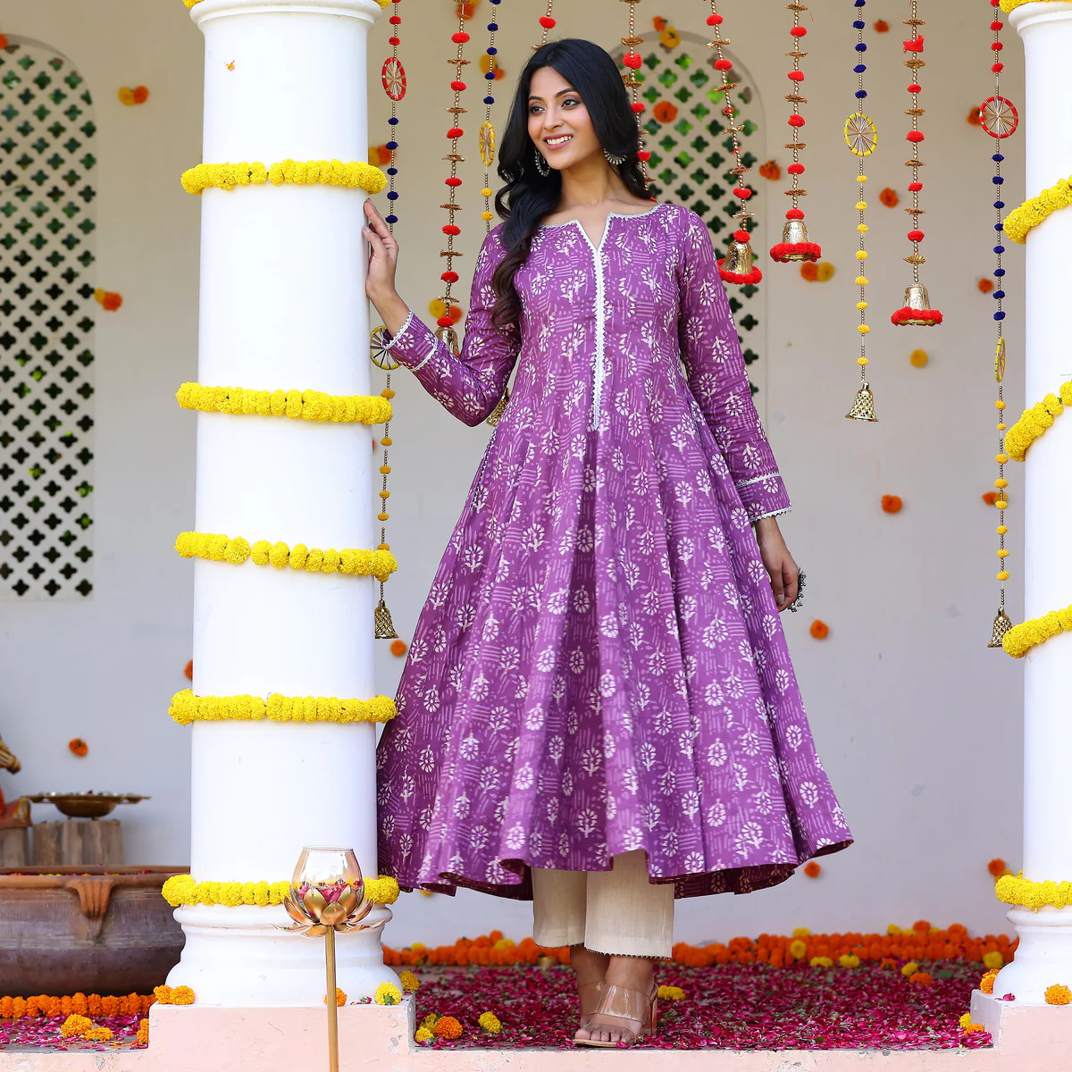Laila Purple Cotton Set - Image 4