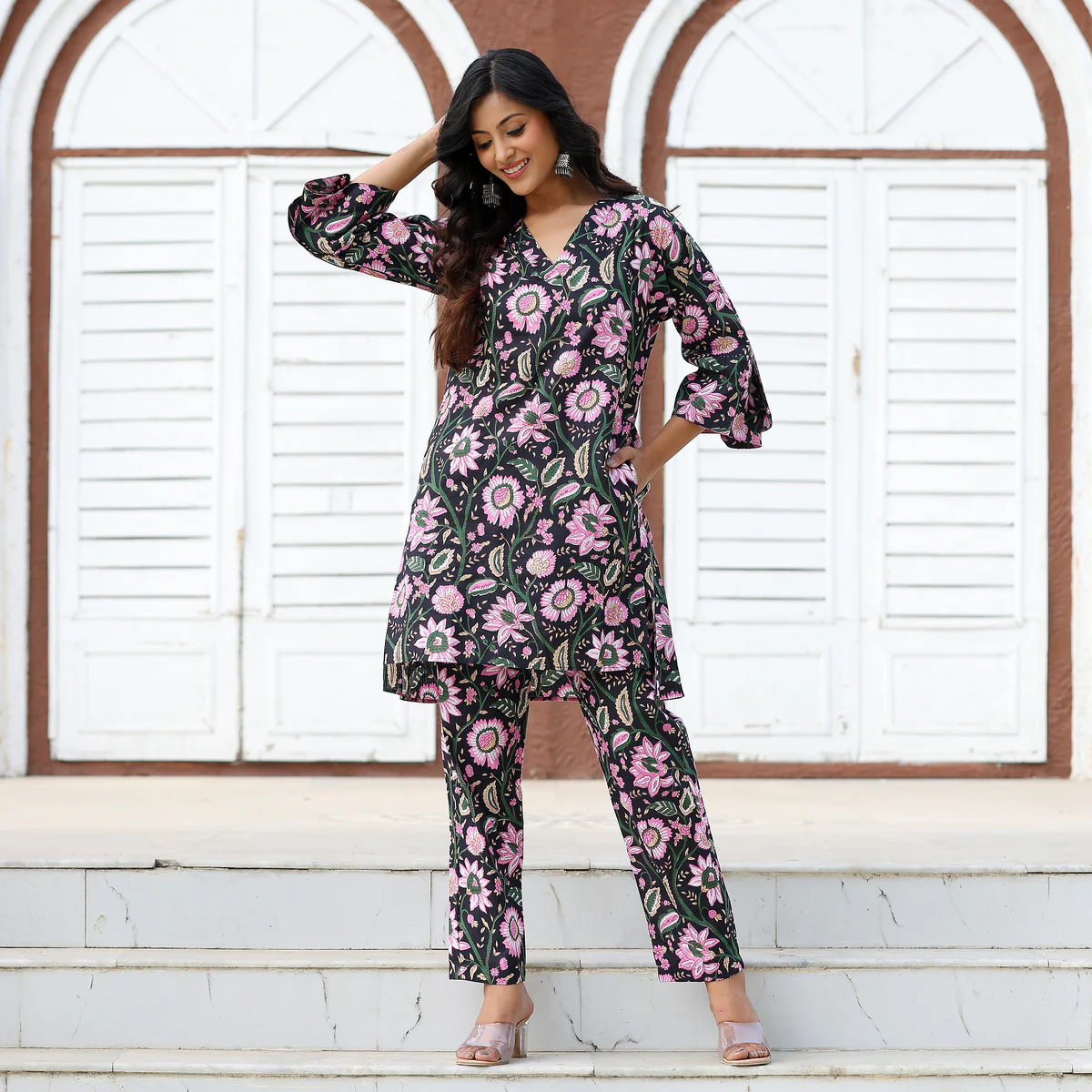 Lotus Floral Cotton Co-ord Set - Image 3