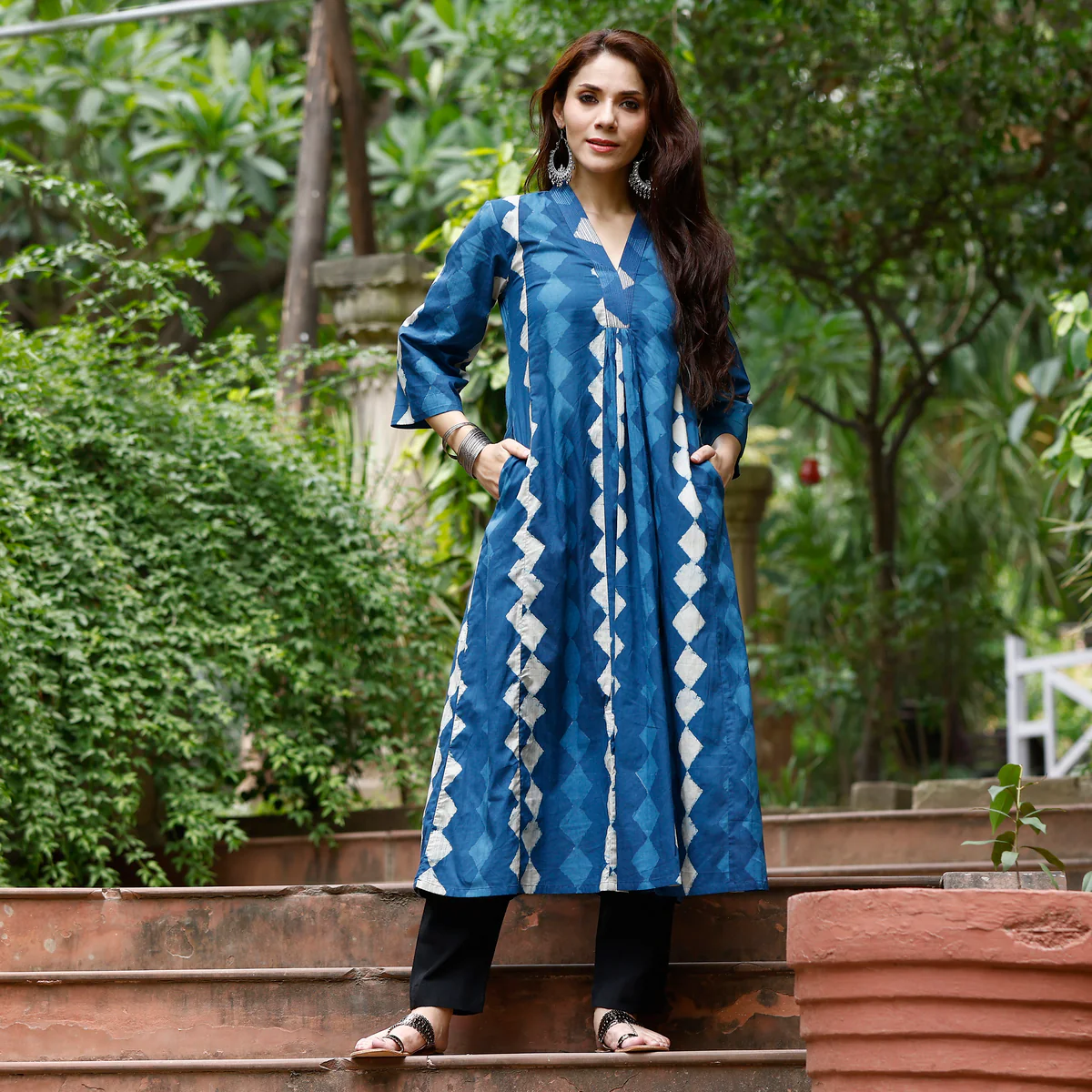 Luna Indigo Cotton Kurta - Image 2