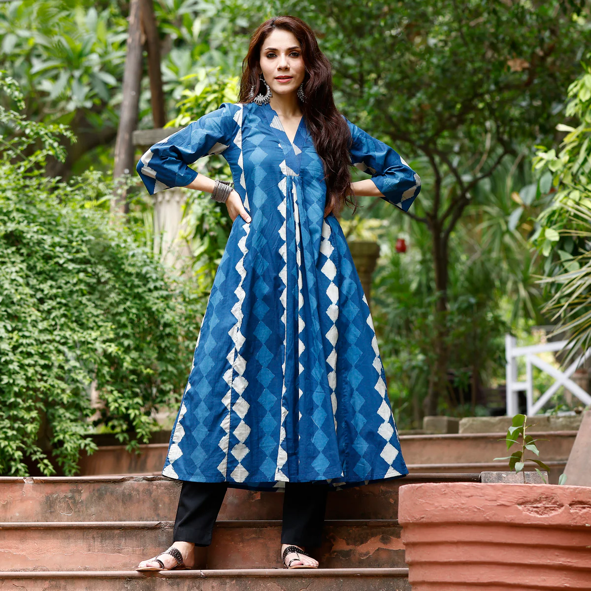 Luna Indigo Cotton Kurta - Image 3