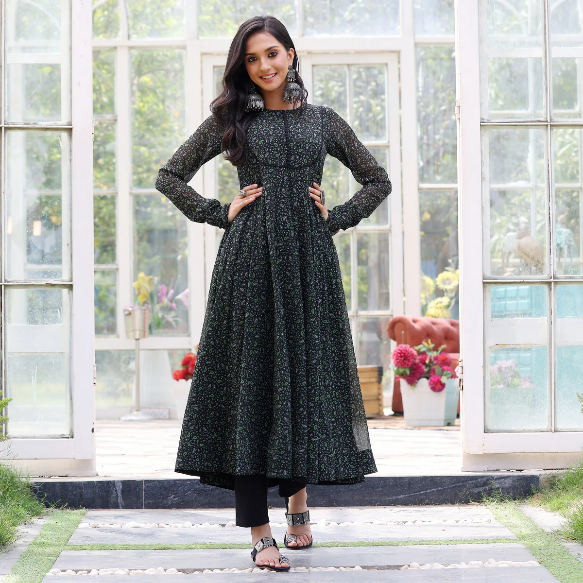 Maitreyi Flare Georgette Kurta - Image 2