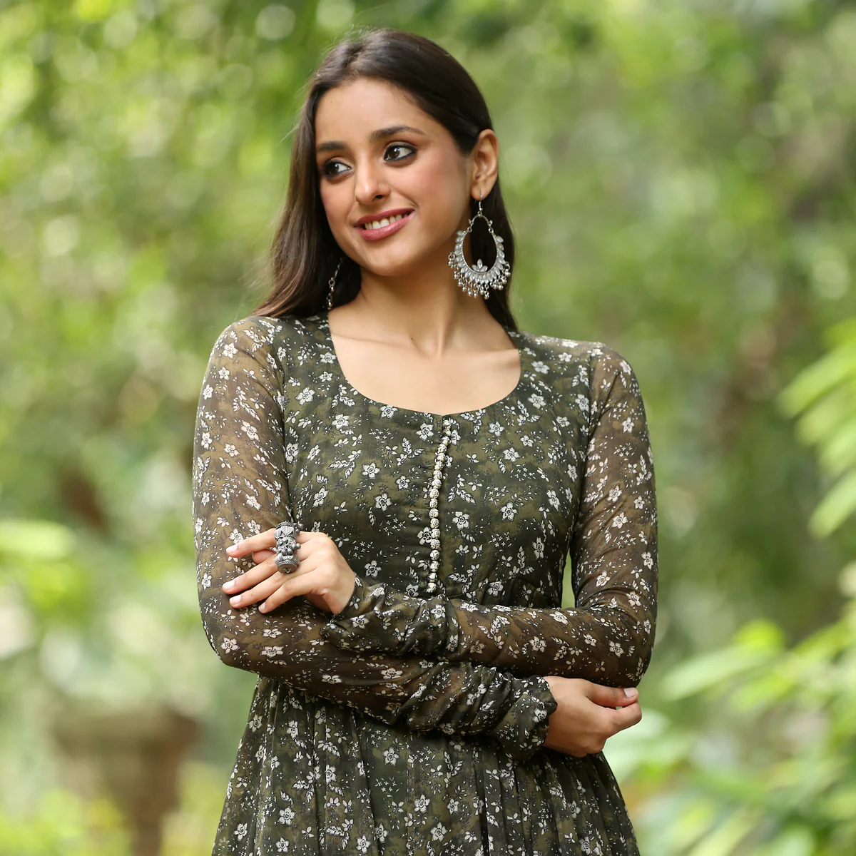 Mehandi Gulsar Gher Gerogette Kurta - Image 4