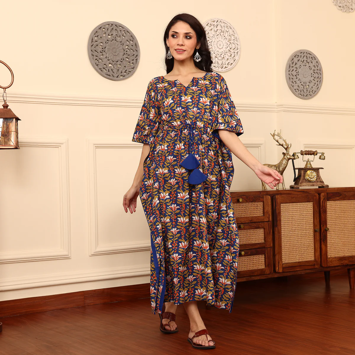 Midha Cotton Printed Kaftan - Image 3