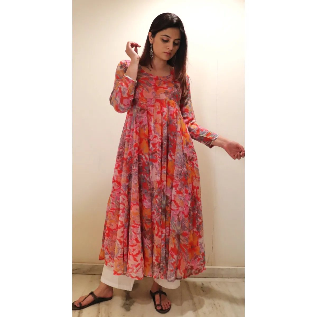 Mitali Floral Georgette Kurta - Image 5