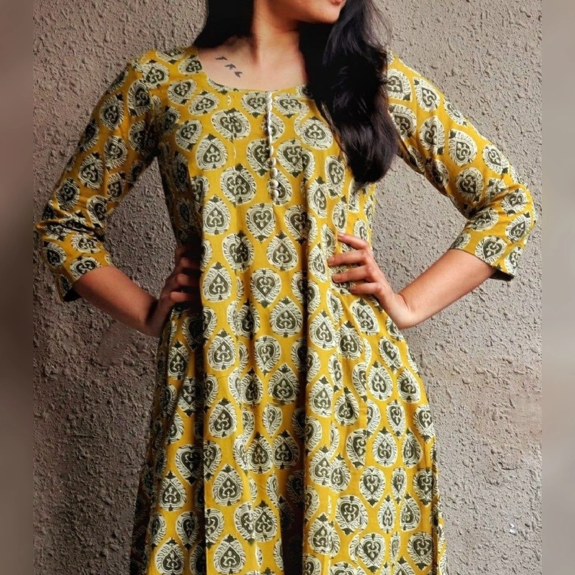 Mustard Kalidaar Kurta - Image 5