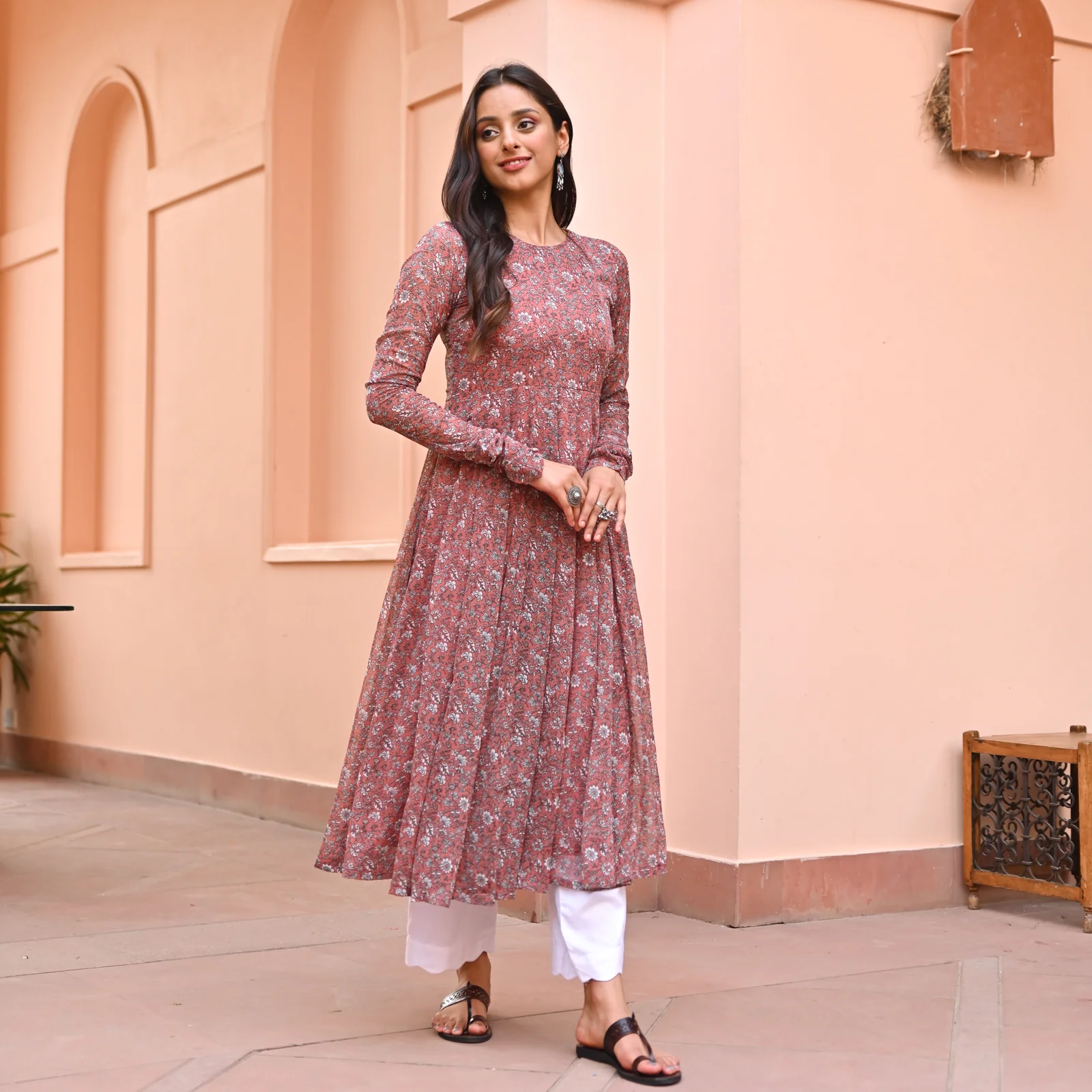 Niha Flare Georgette Kurta - Image 6