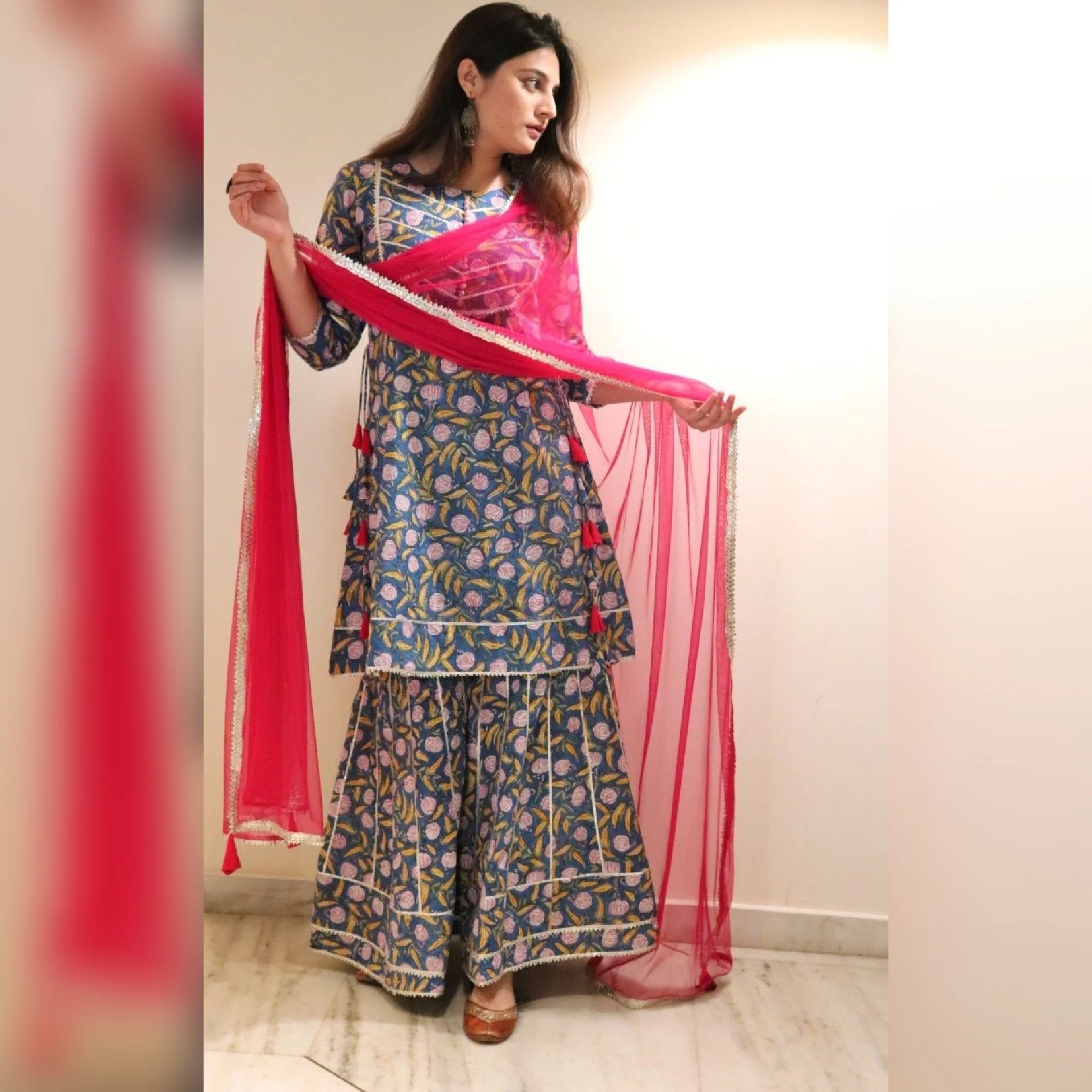 Niharika hand block printed set - Image 2