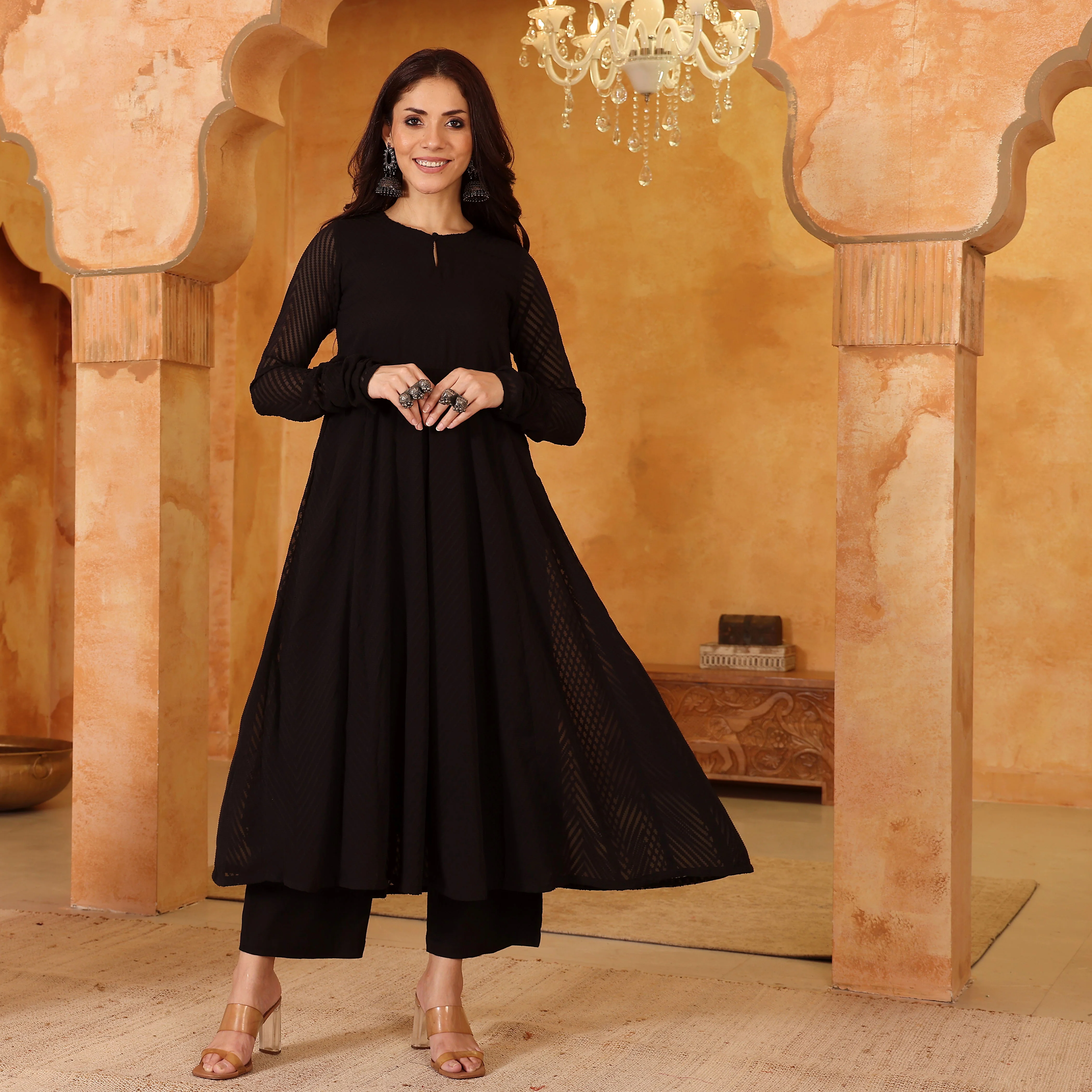 Nysa Black Georgette Kurta - Image 5
