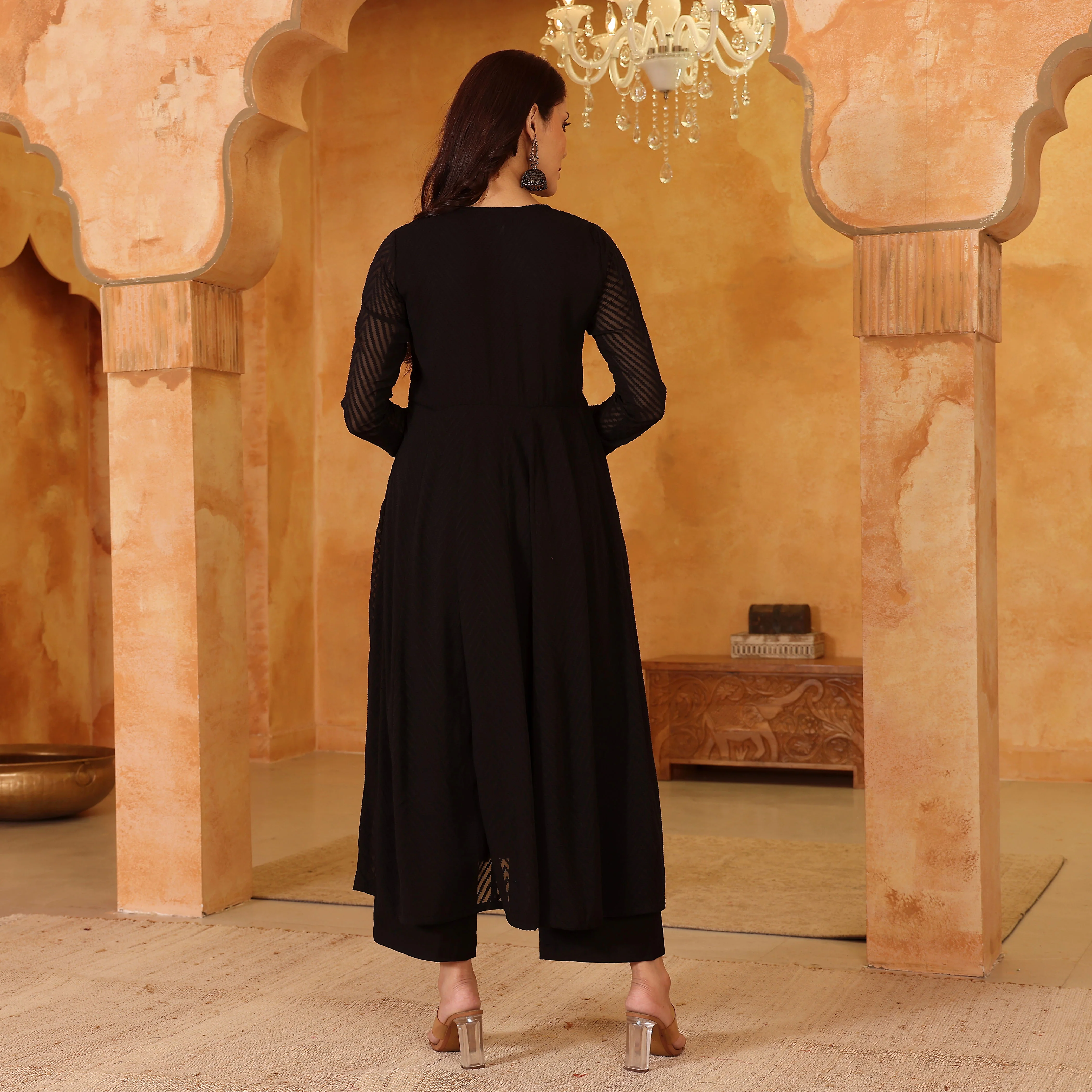 Nysa Black Georgette Kurta - Image 6
