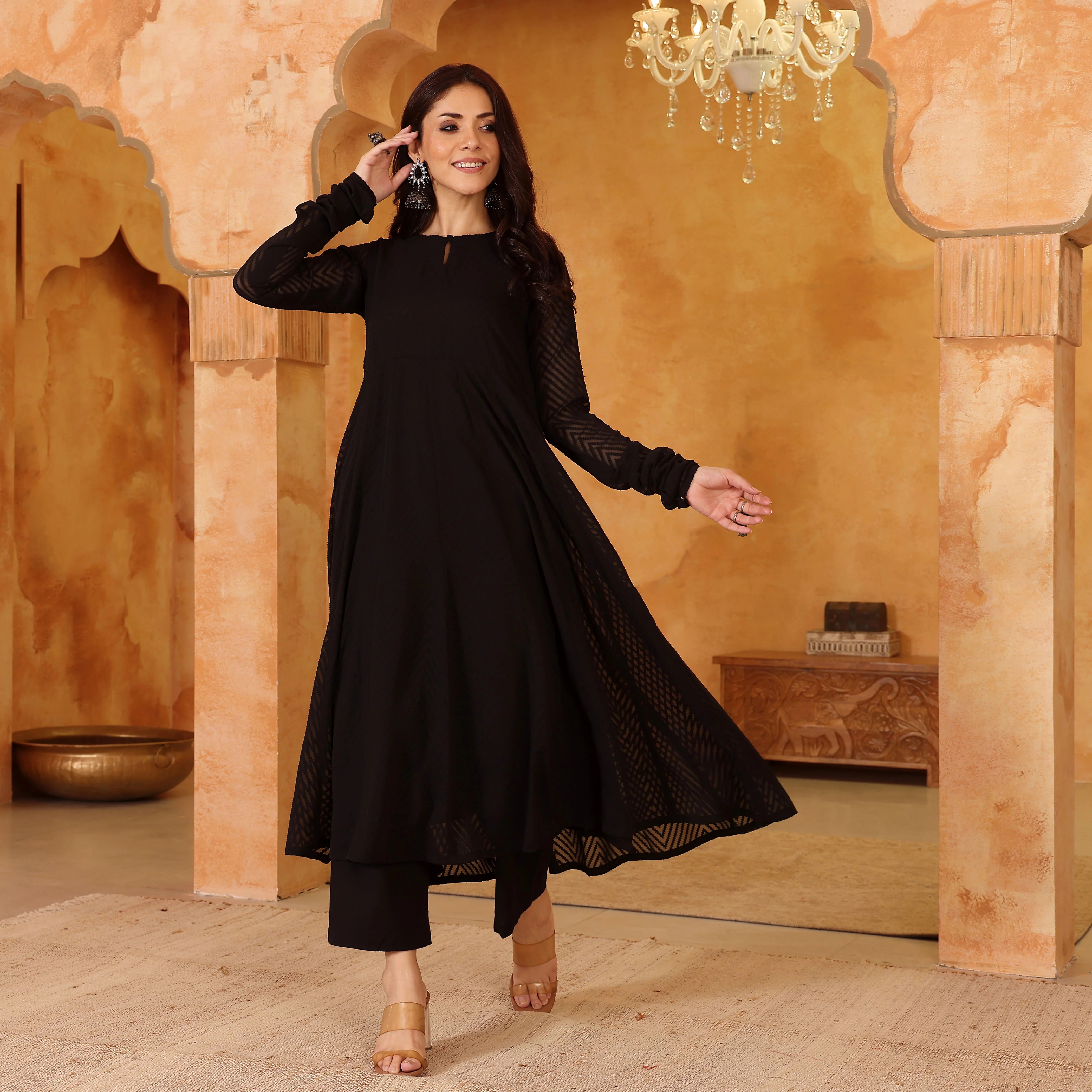 Nysa Black Georgette Kurta - Image 7