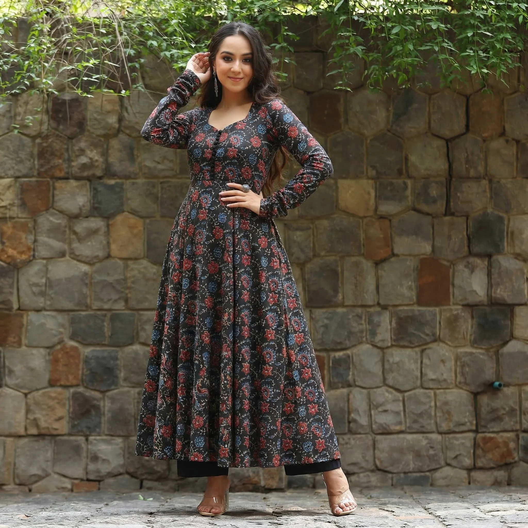 Paheli Black Cotton Kurta - Image 4
