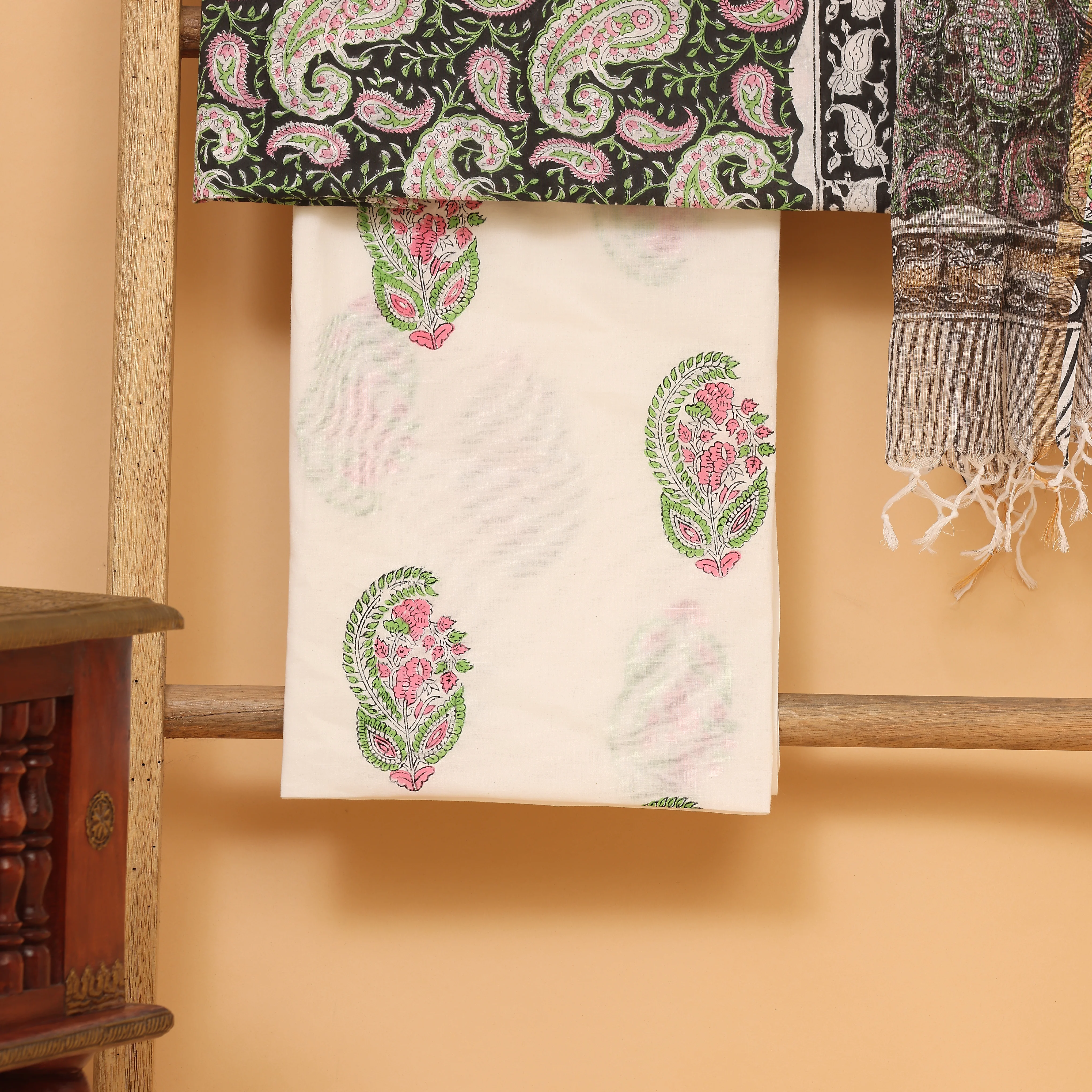 Mughal Hand block  printed cotton  unstitched Suit set - Image 3