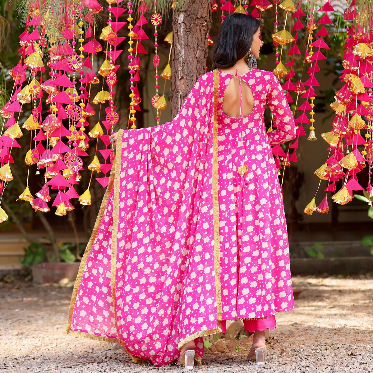 Pink Moonmoon Georgette  Set - Image 6