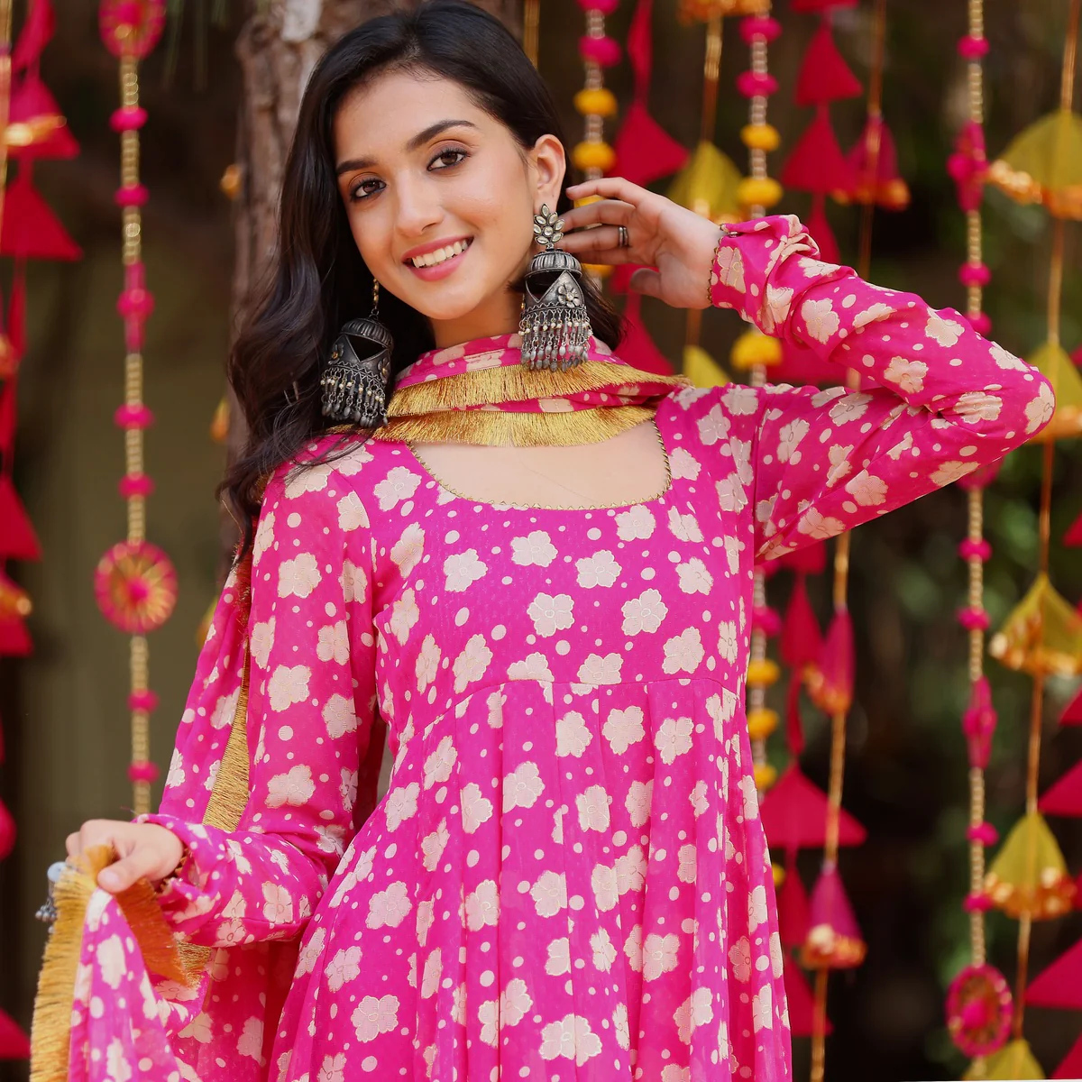 Pink Moonmoon Georgette  Set - Image 7