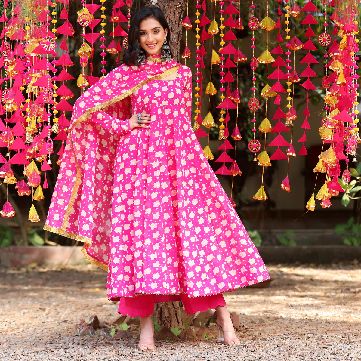 Pink Moonmoon Georgette  Set - Image 8