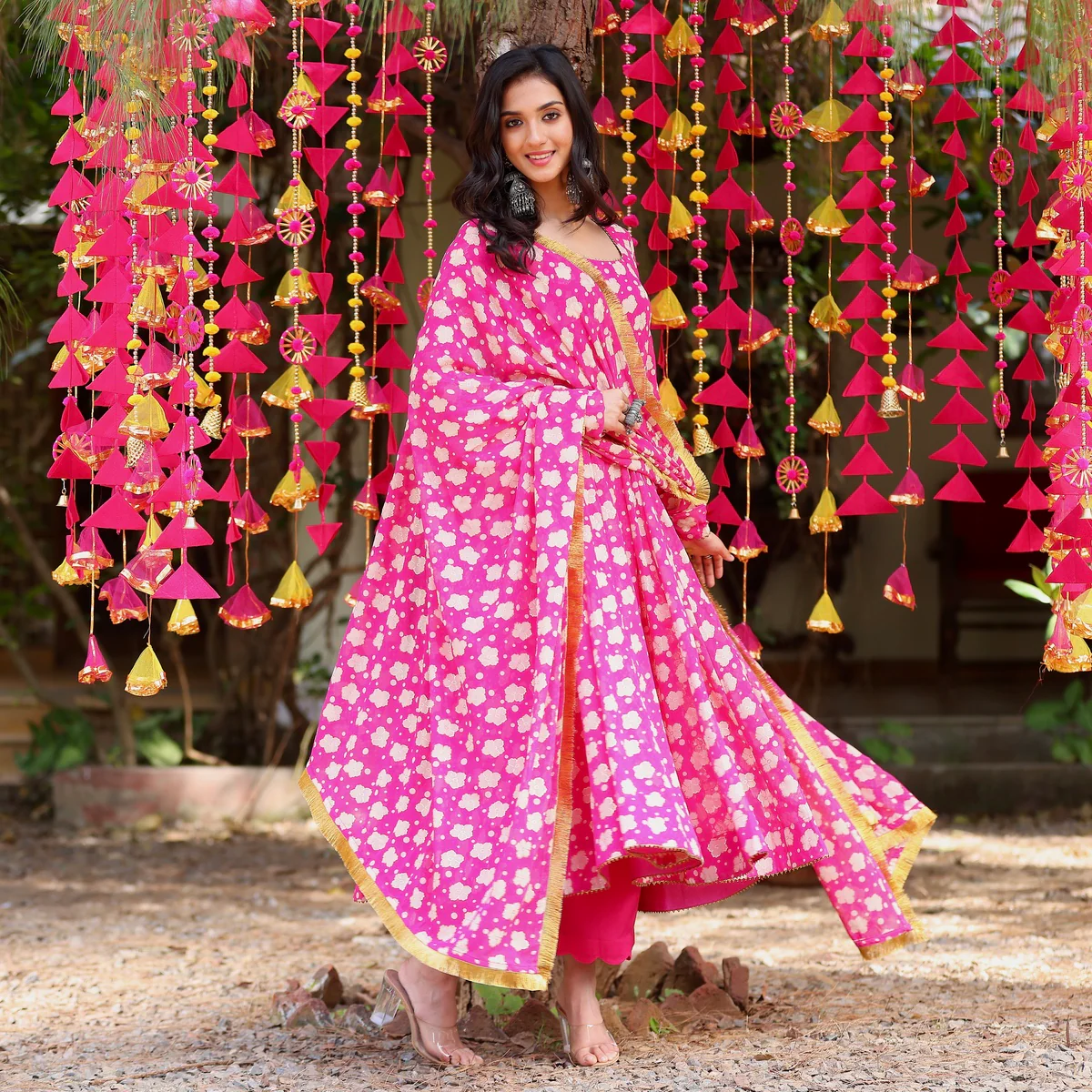 Pink Moonmoon Georgette  Set - Image 9