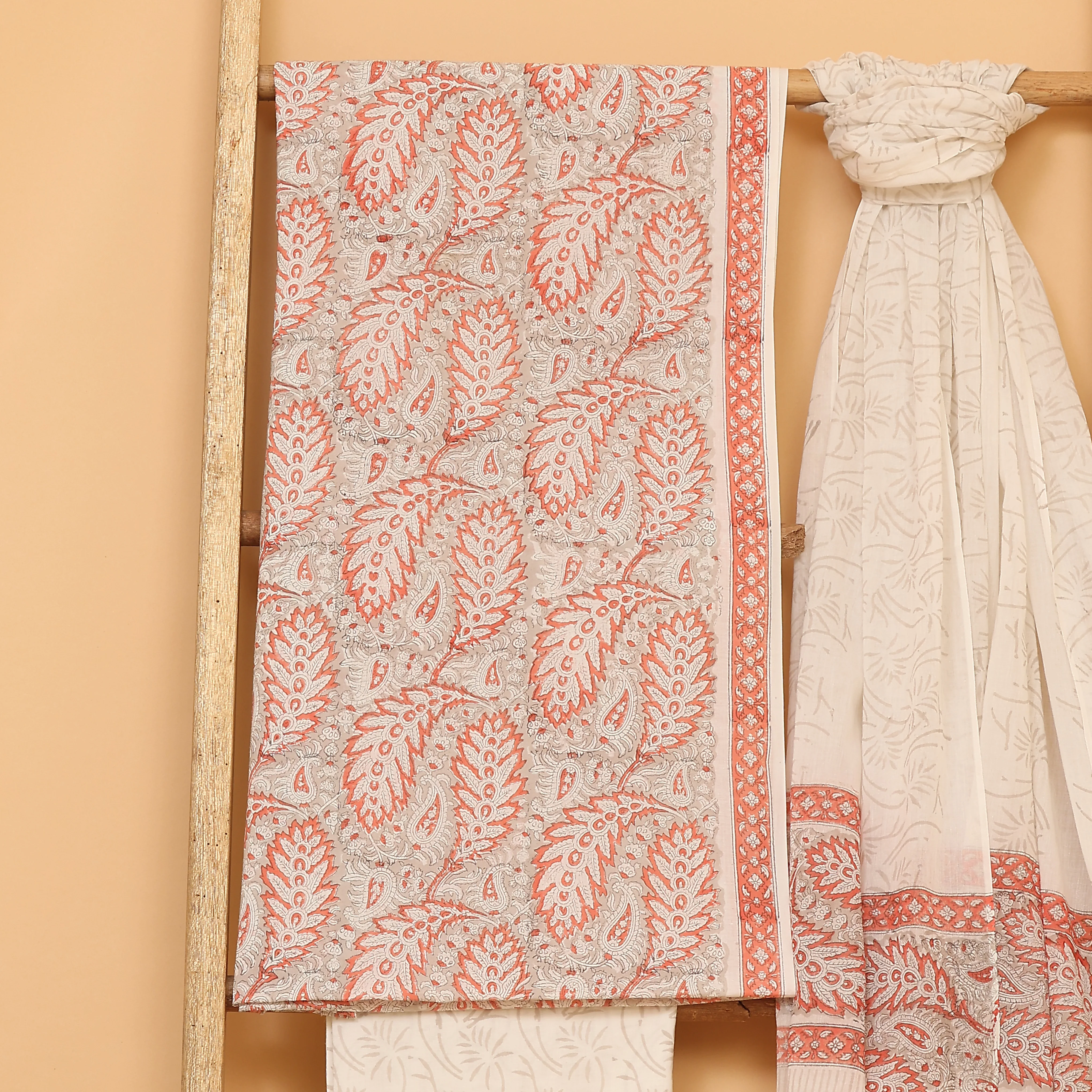 Adrika leaf  hand block printed cotton  unstitched Suit set - Image 4