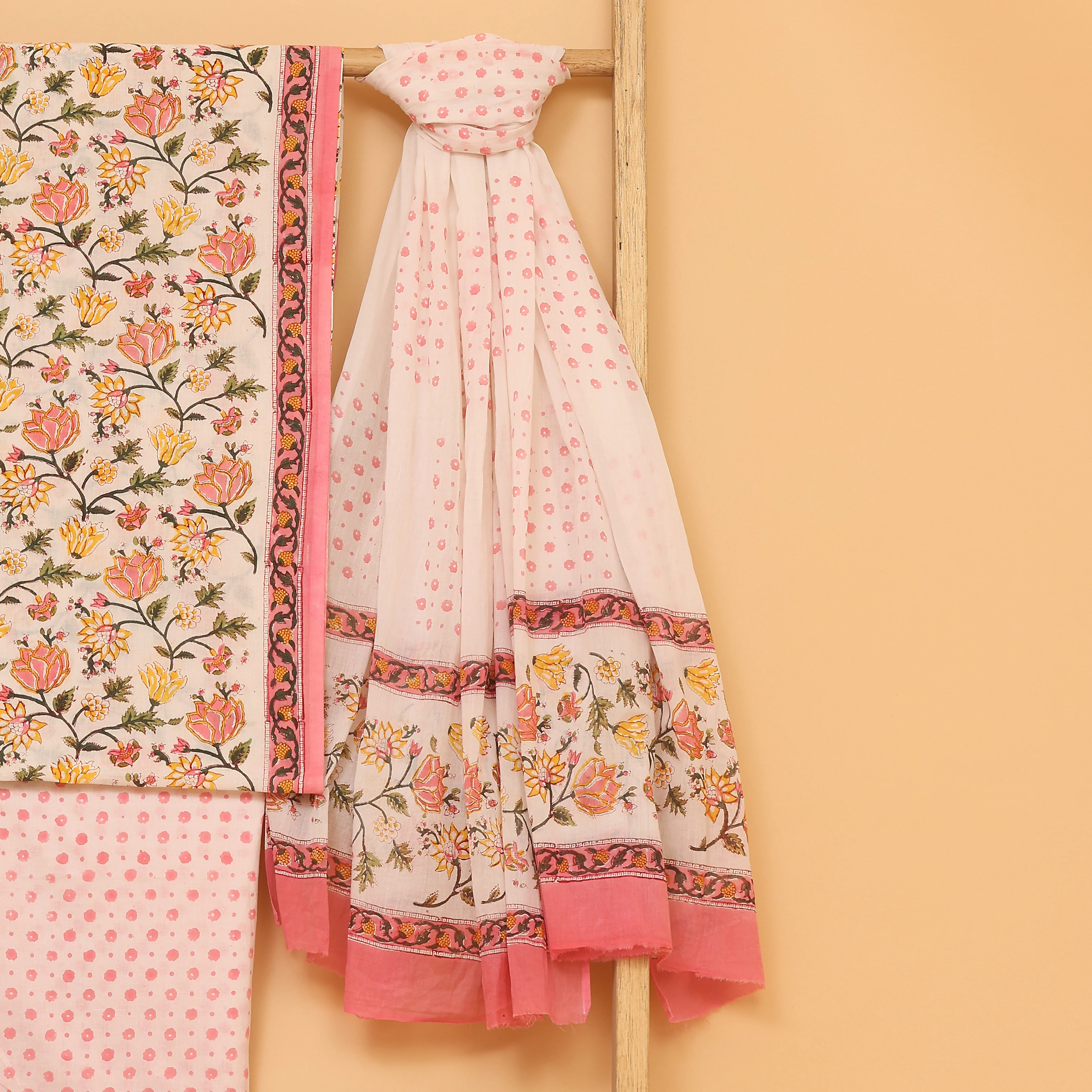 Sanganeri Rapid Printed cotton  unstitched Suit set - Image 4