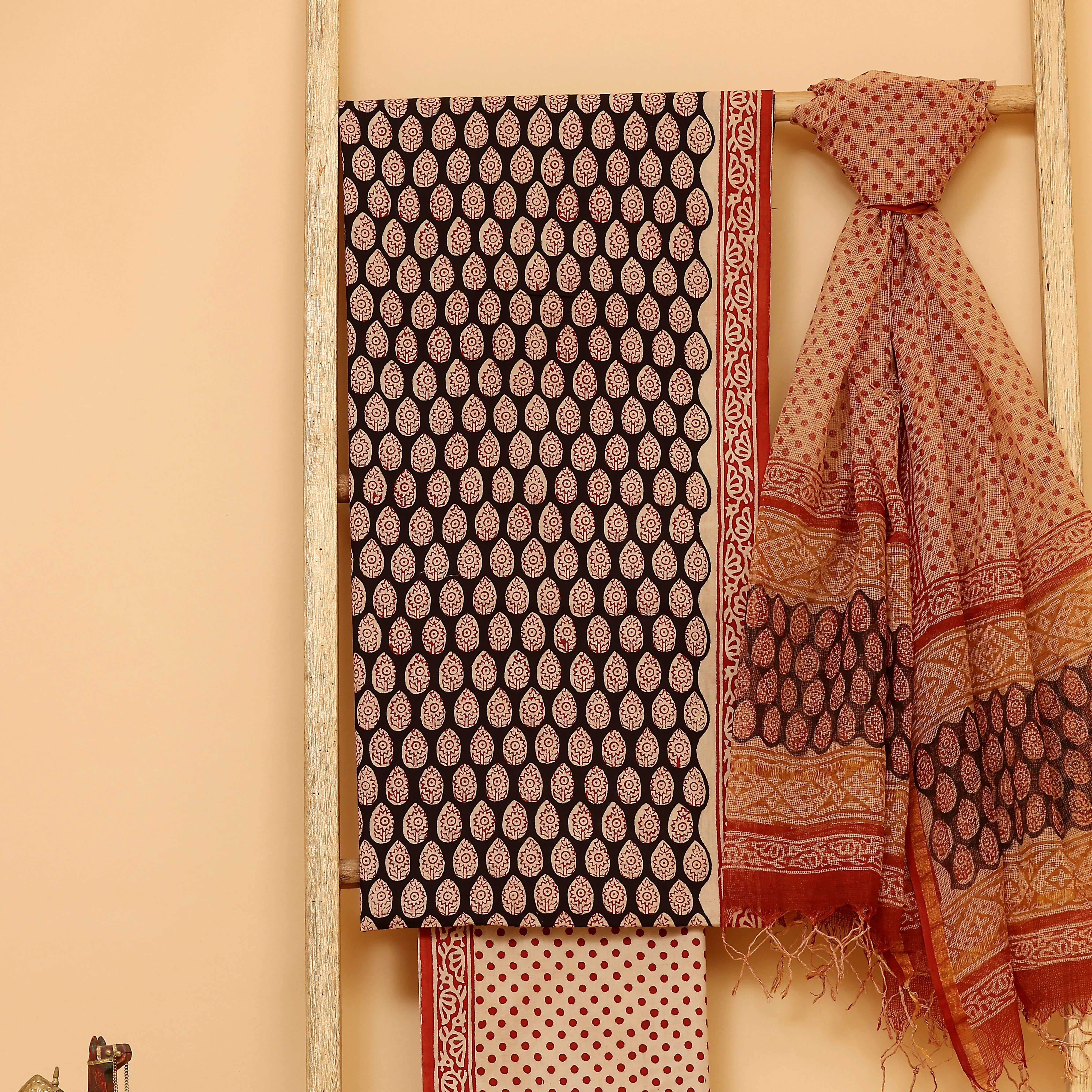 Azam hand block printed cotton  unstitched Suit set - Image 4