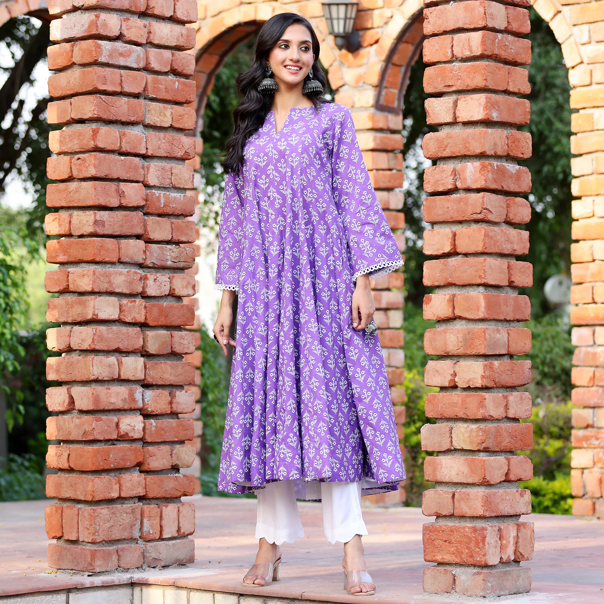 Purple Flare Kameez - Image 11